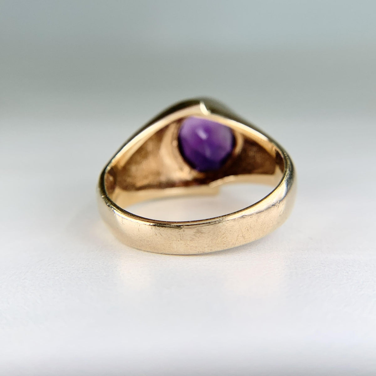 Vintage 1950's Amethyst Statement Ring 14k Yellow Gold