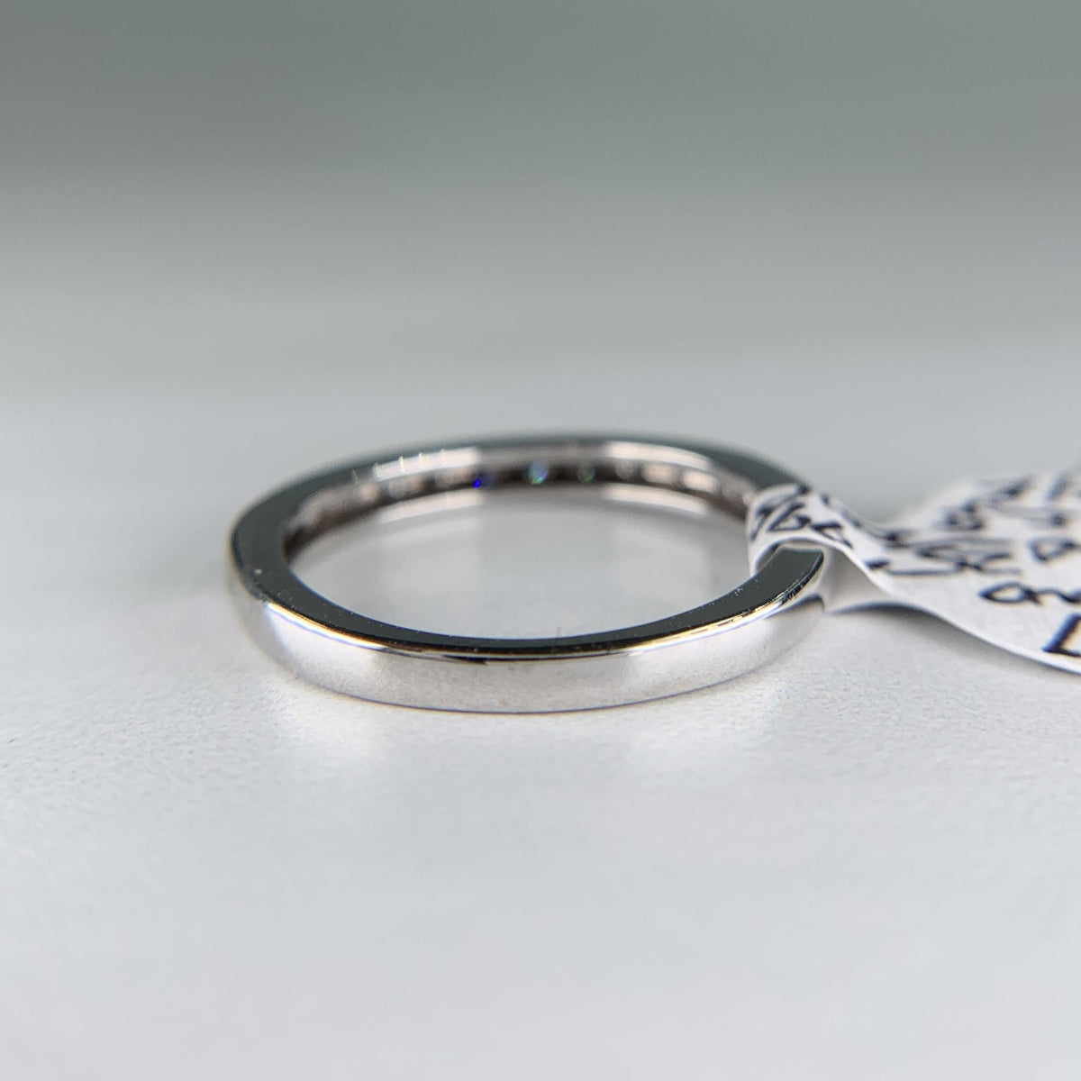 1990's Slight Curve Diamond Band 14k White Gold