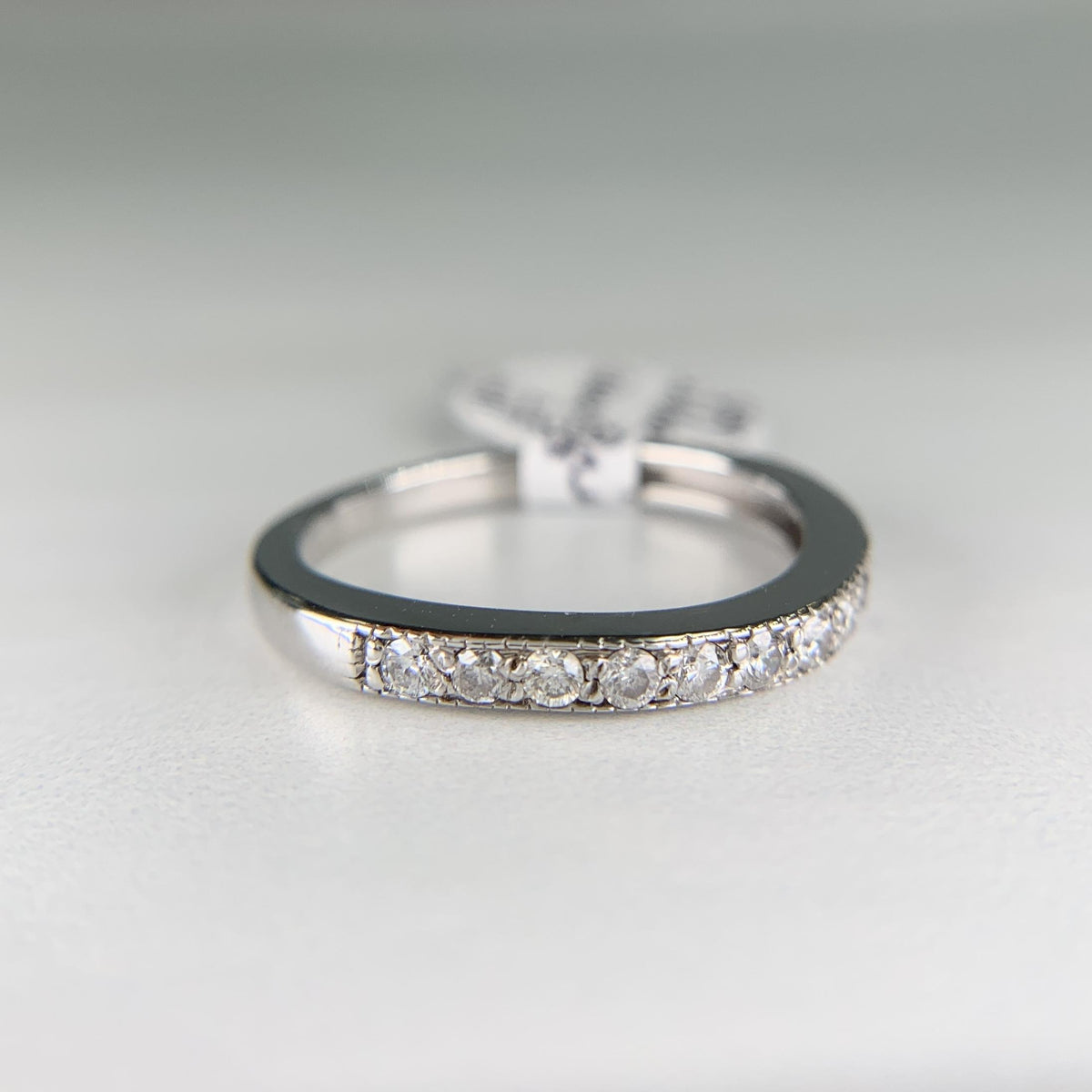 1990's Slight Curve Diamond Band 14k White Gold