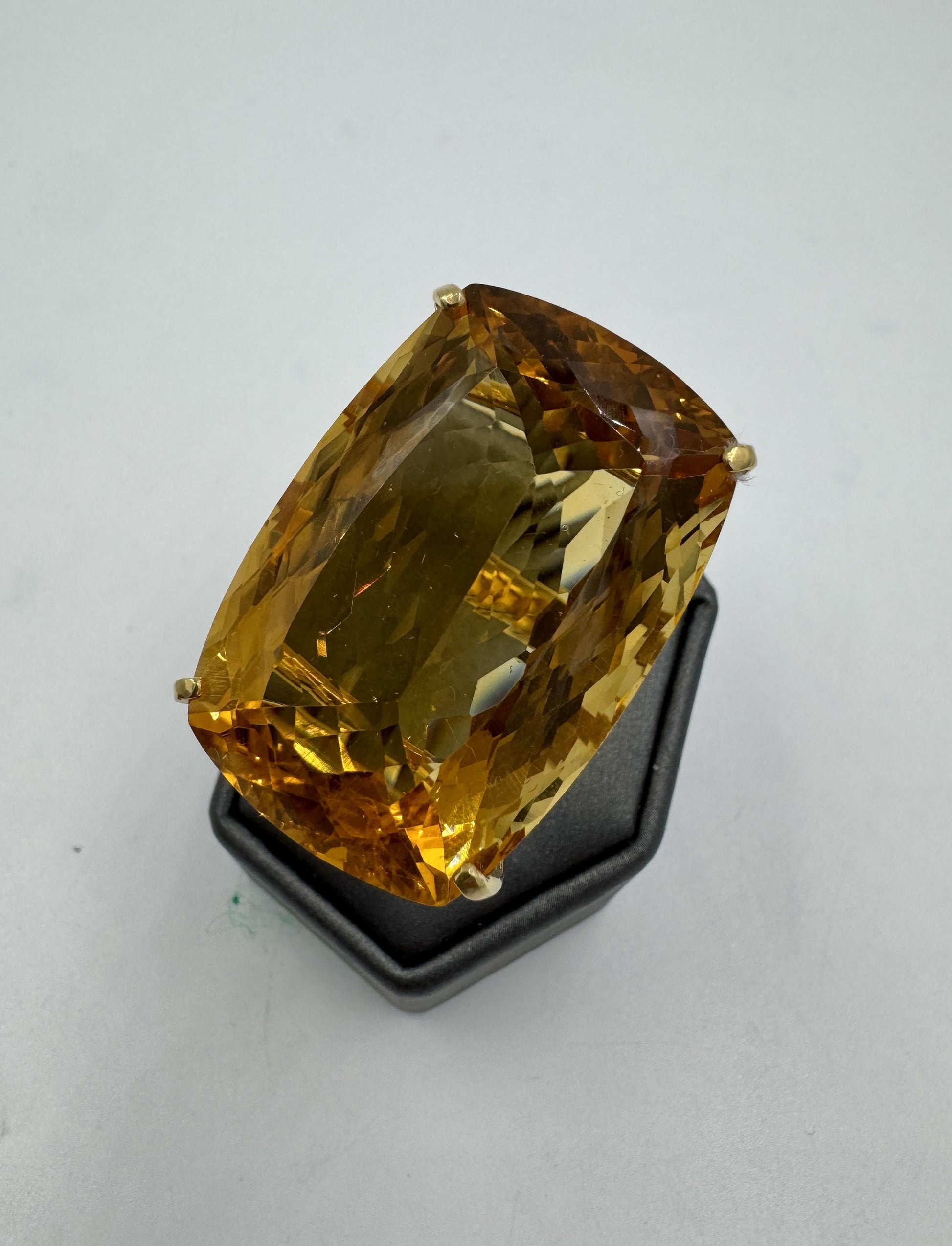Massive 70cts Citrine 18k gold Cocktail Ring