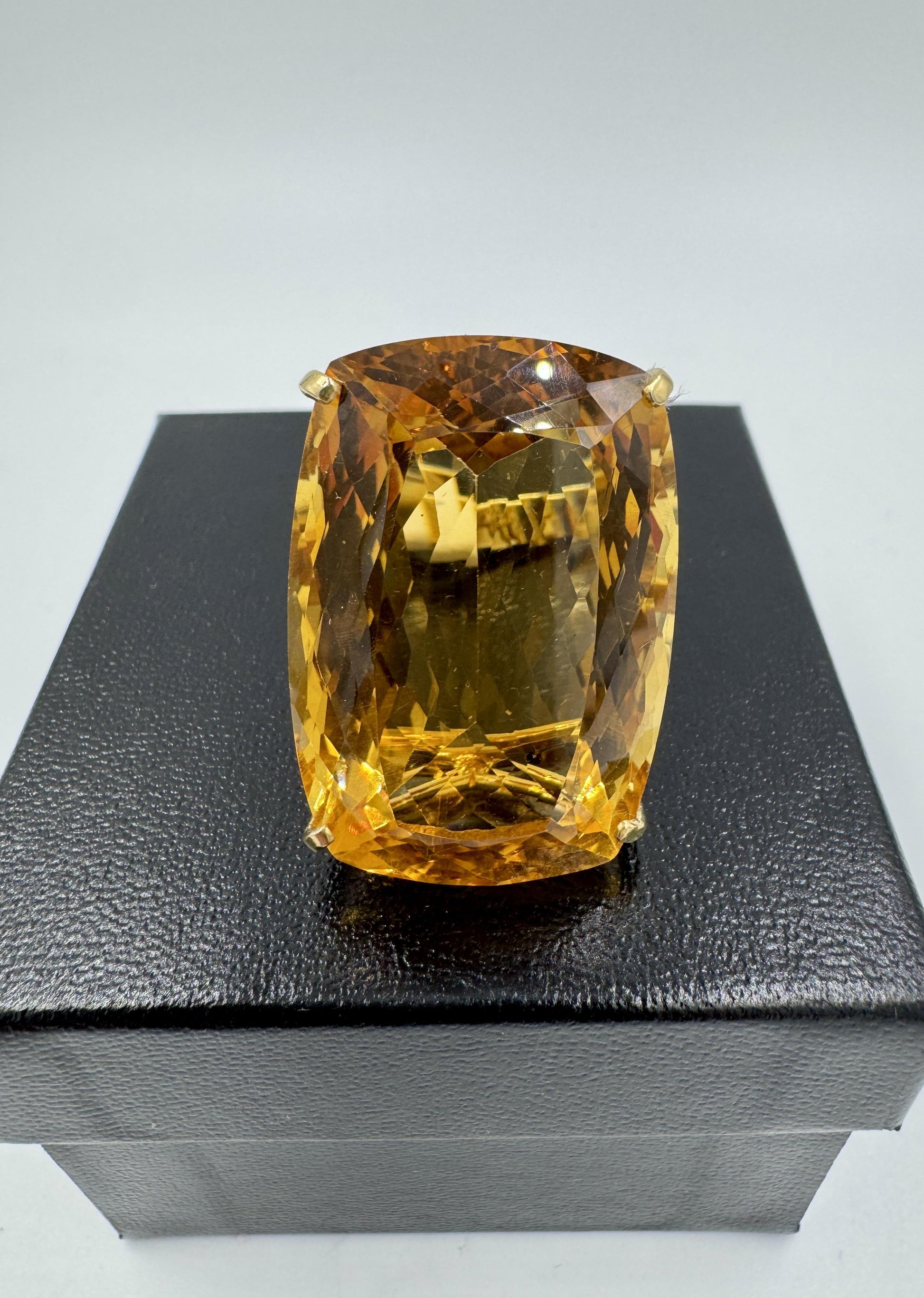 Massive 70cts Citrine 18k gold Cocktail Ring