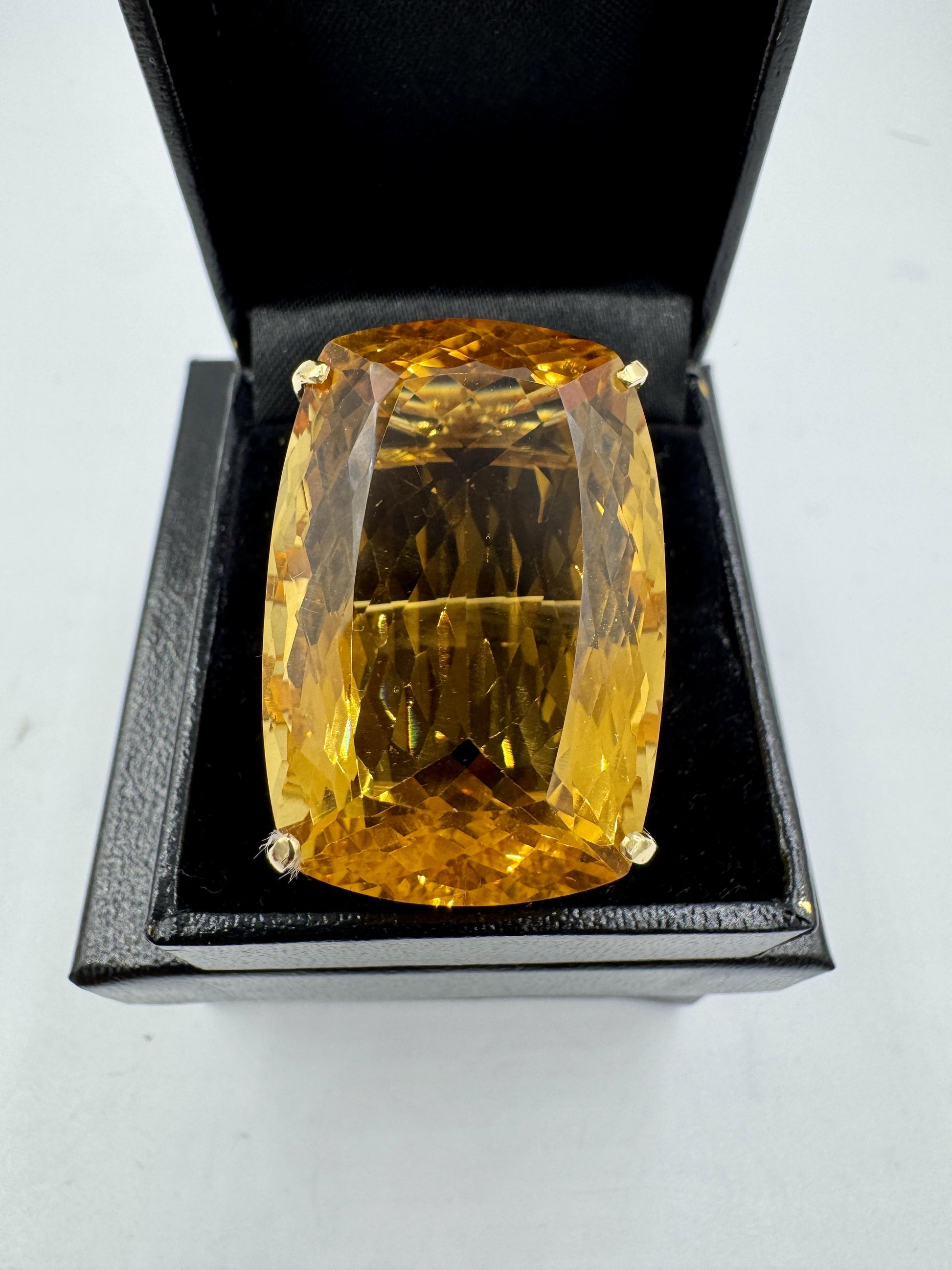Massive 70cts Citrine 18k gold Cocktail Ring