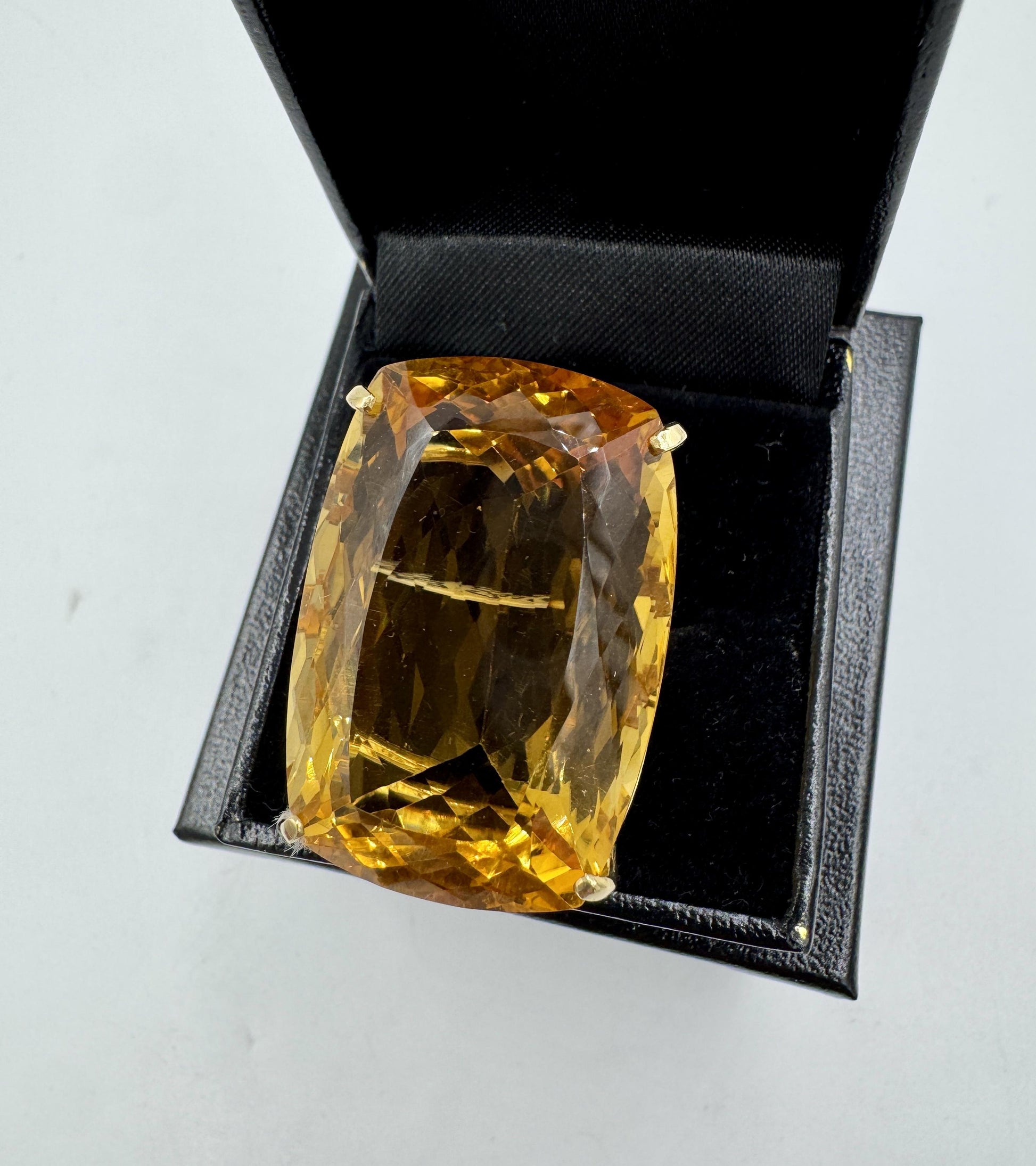 Massive 70cts Citrine 18k gold Cocktail Ring