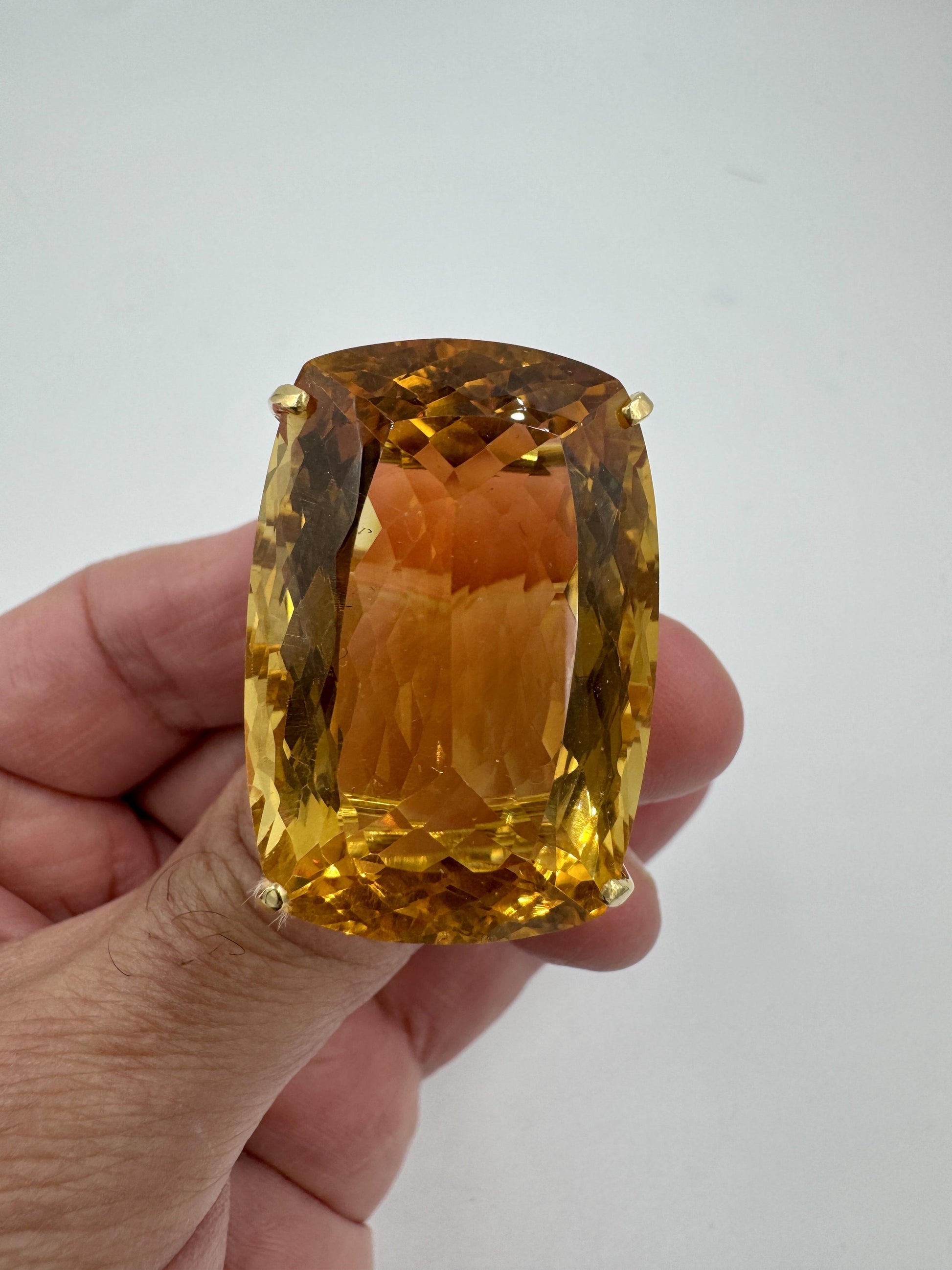 Massive 70cts Citrine 18k gold Cocktail Ring