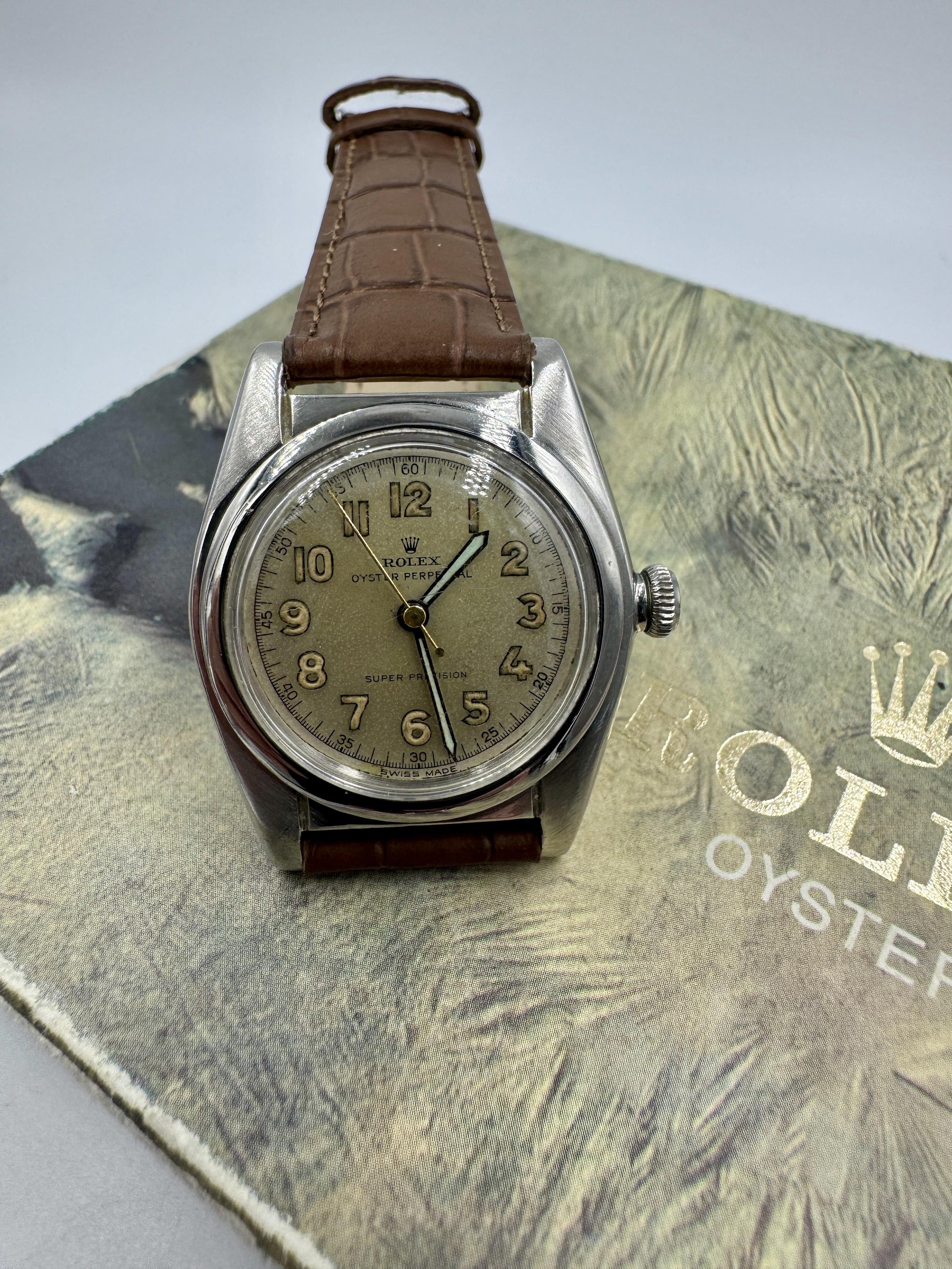 Rolex Ref: 2940 Oyster Perpetual Bubbleback Stainless Steel Circa 1940's RARE