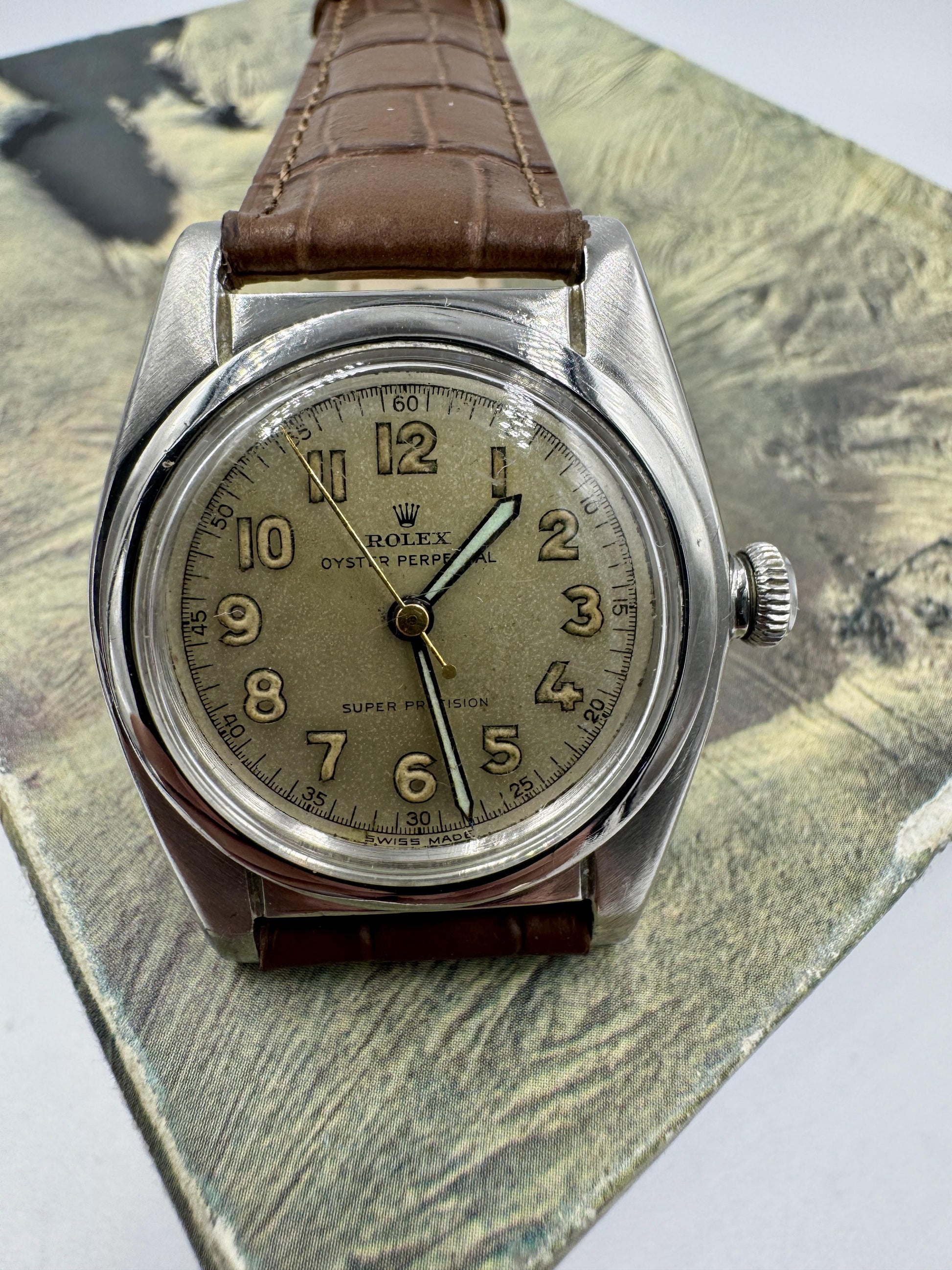 Rolex Ref: 2940 Oyster Perpetual Bubbleback Stainless Steel Circa 1940's RARE