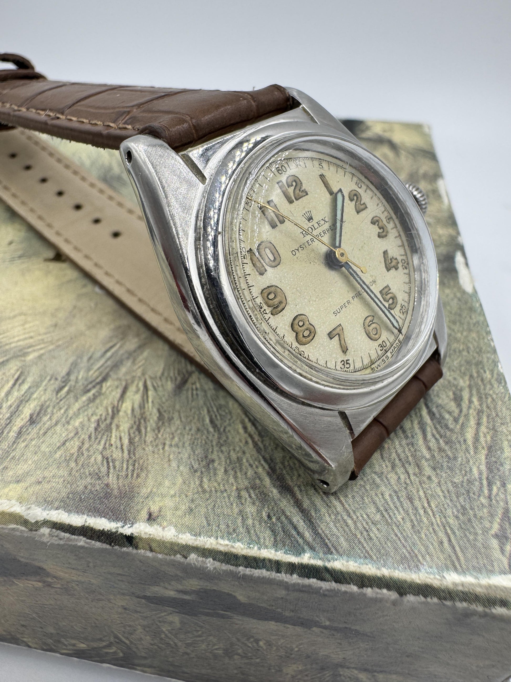 Rolex Ref: 2940 Oyster Perpetual Bubbleback Stainless Steel Circa 1940's RARE