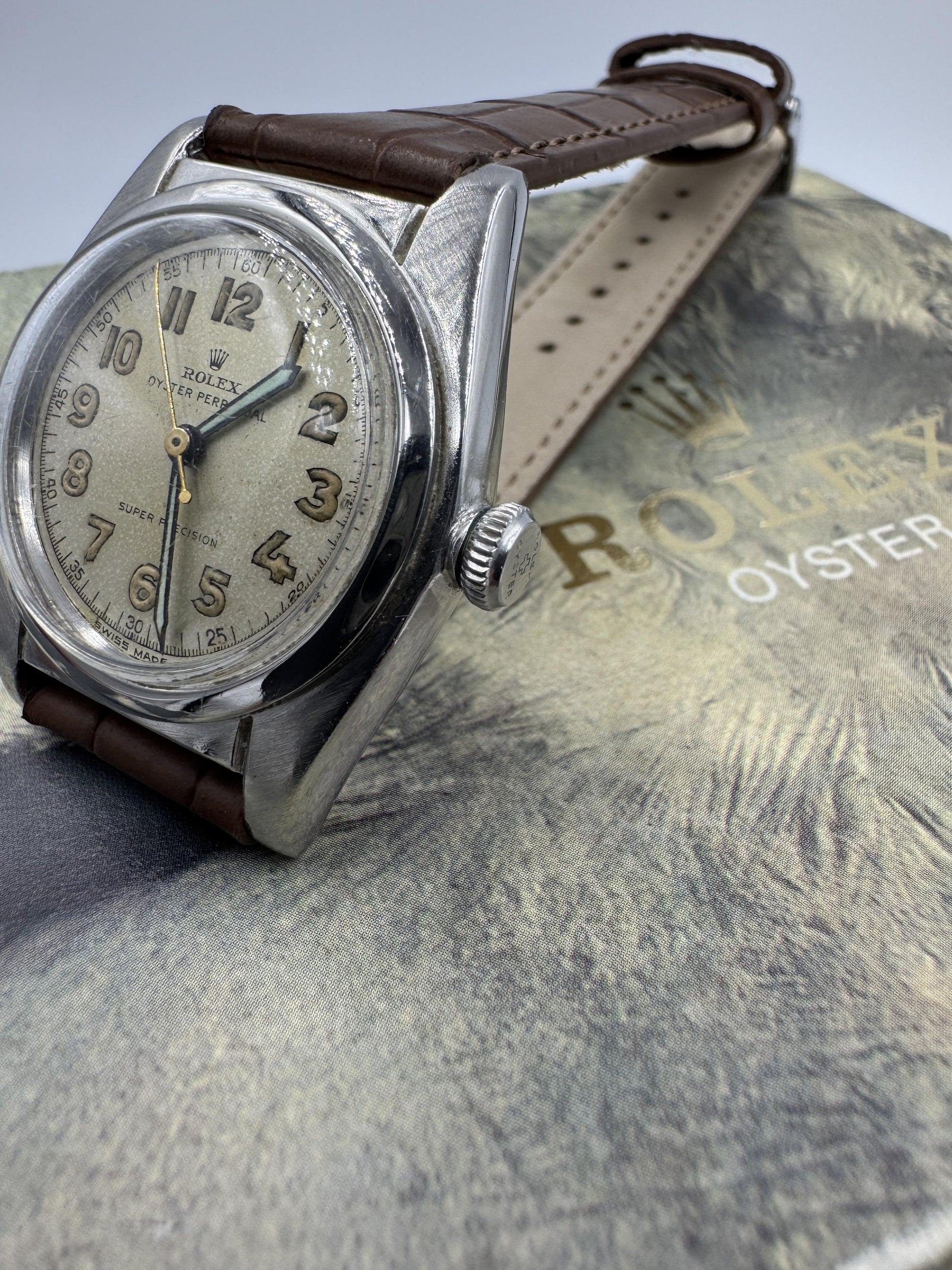Rolex Ref: 2940 Oyster Perpetual Bubbleback Stainless Steel Circa 1940's RARE