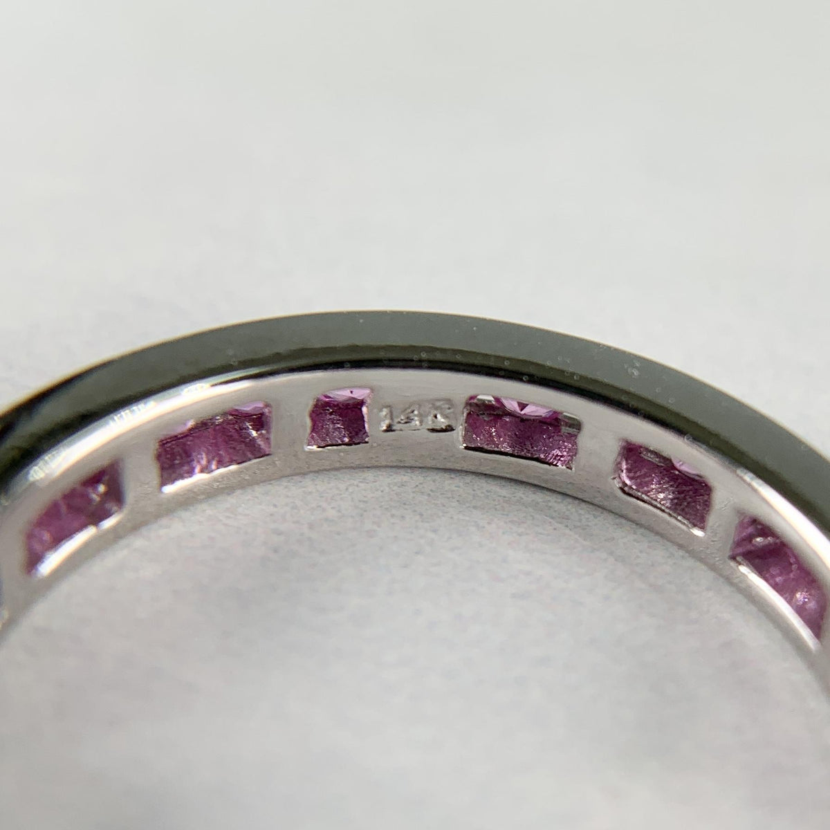 Pink Sapphire Eternity Band 14k Yellow Gold