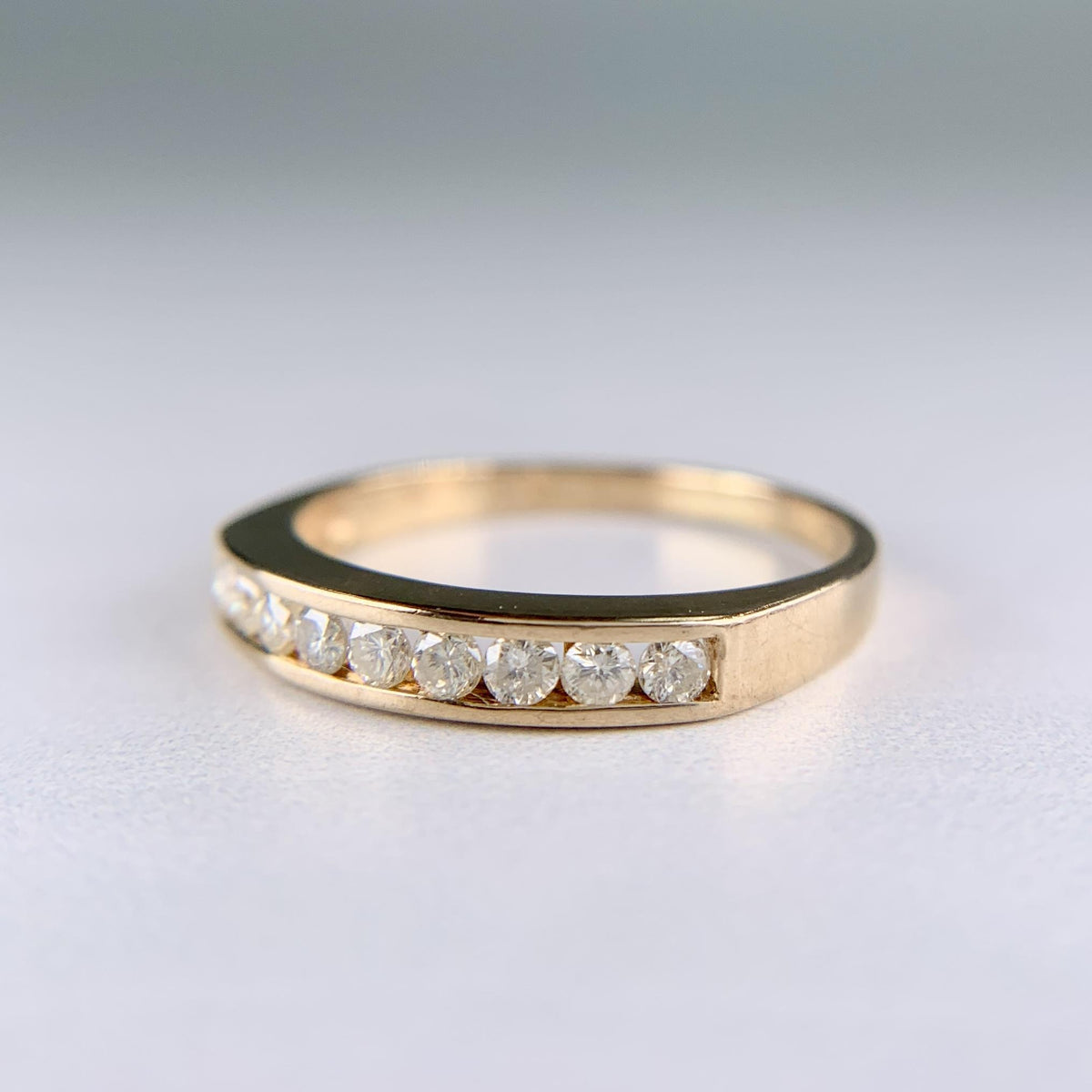 Channel Set Diamond Band Ring 14k Yellow Gold