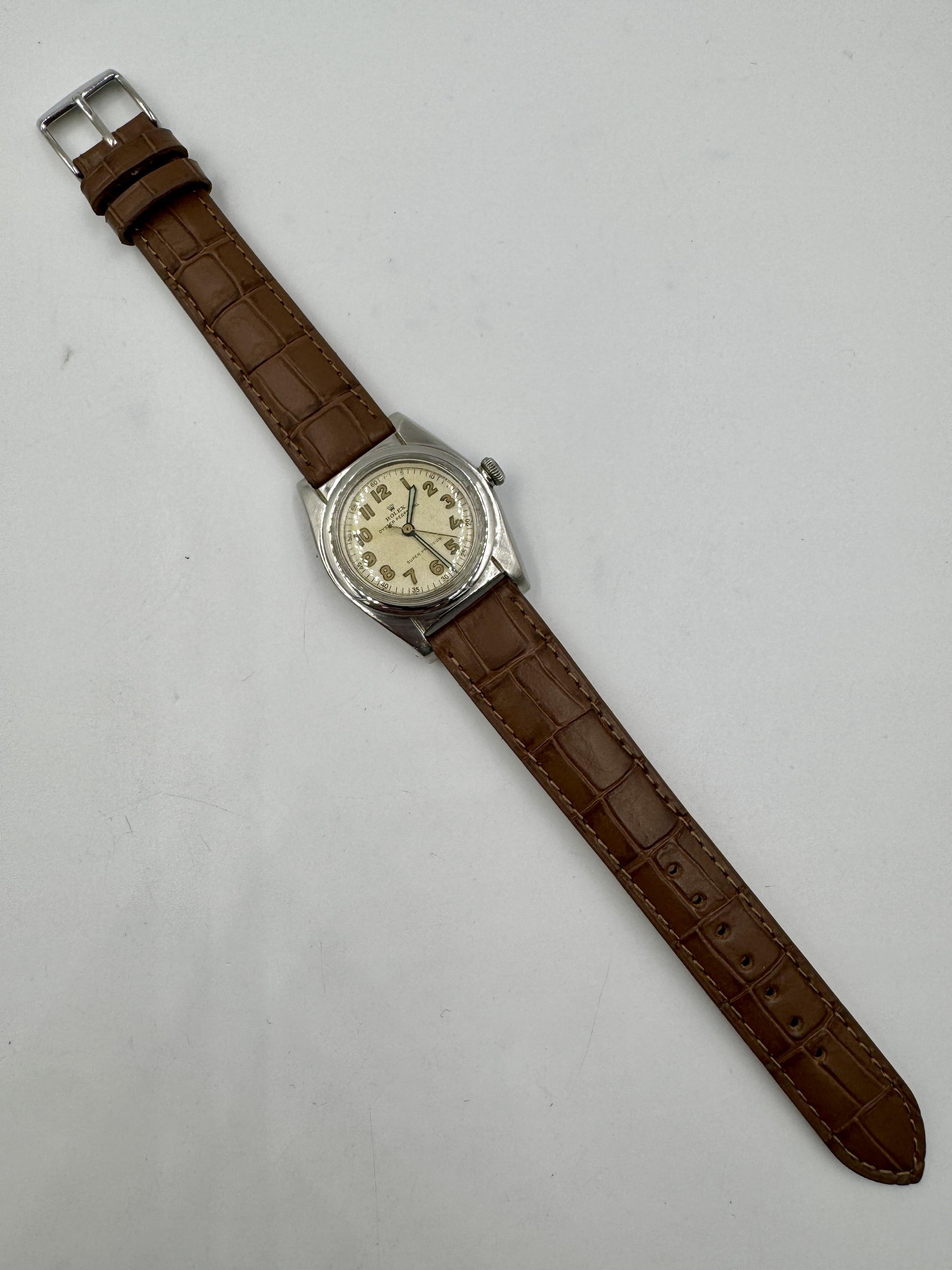 Rolex Ref: 2940 Oyster Perpetual Bubbleback Stainless Steel Circa 1940's RARE