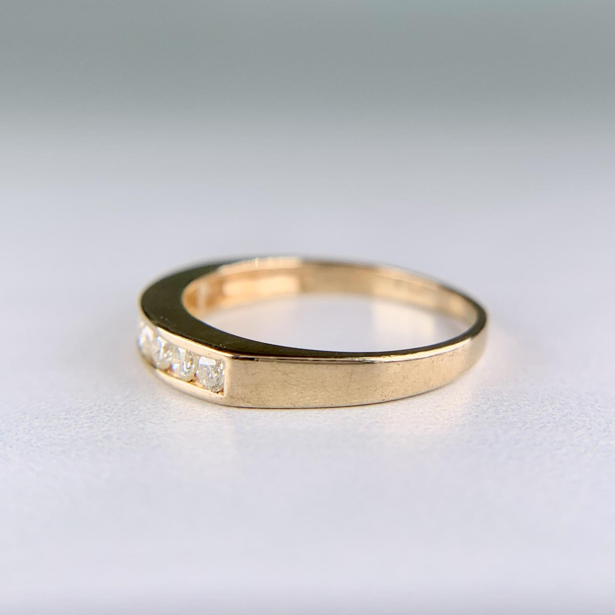 Channel Set Diamond Band Ring 14k Yellow Gold