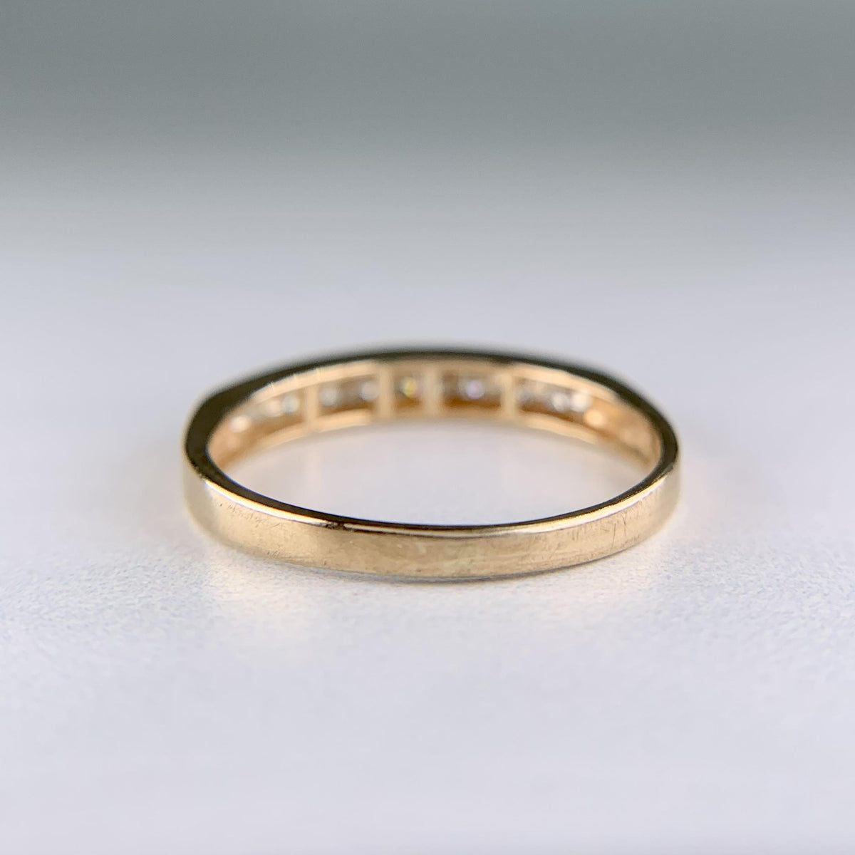 Channel Set Diamond Band Ring 14k Yellow Gold