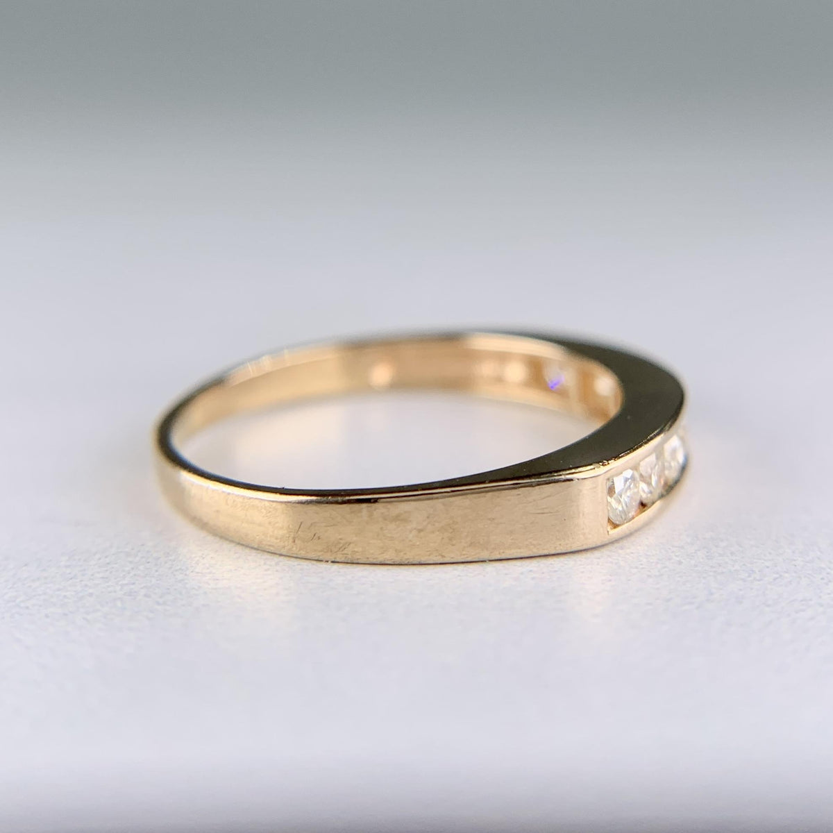 Channel Set Diamond Band Ring 14k Yellow Gold
