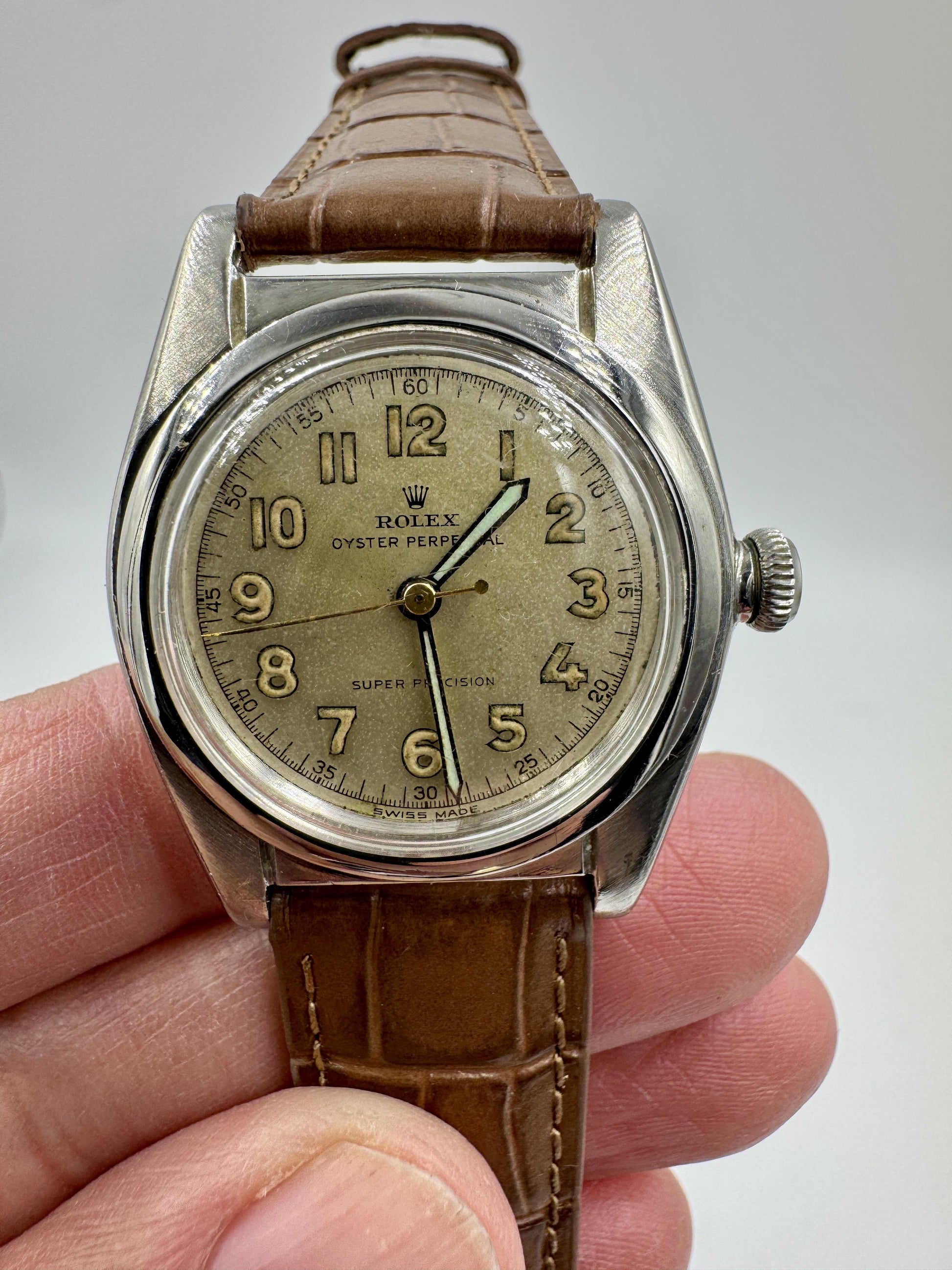 Rolex Ref: 2940 Oyster Perpetual Bubbleback Stainless Steel Circa 1940's RARE