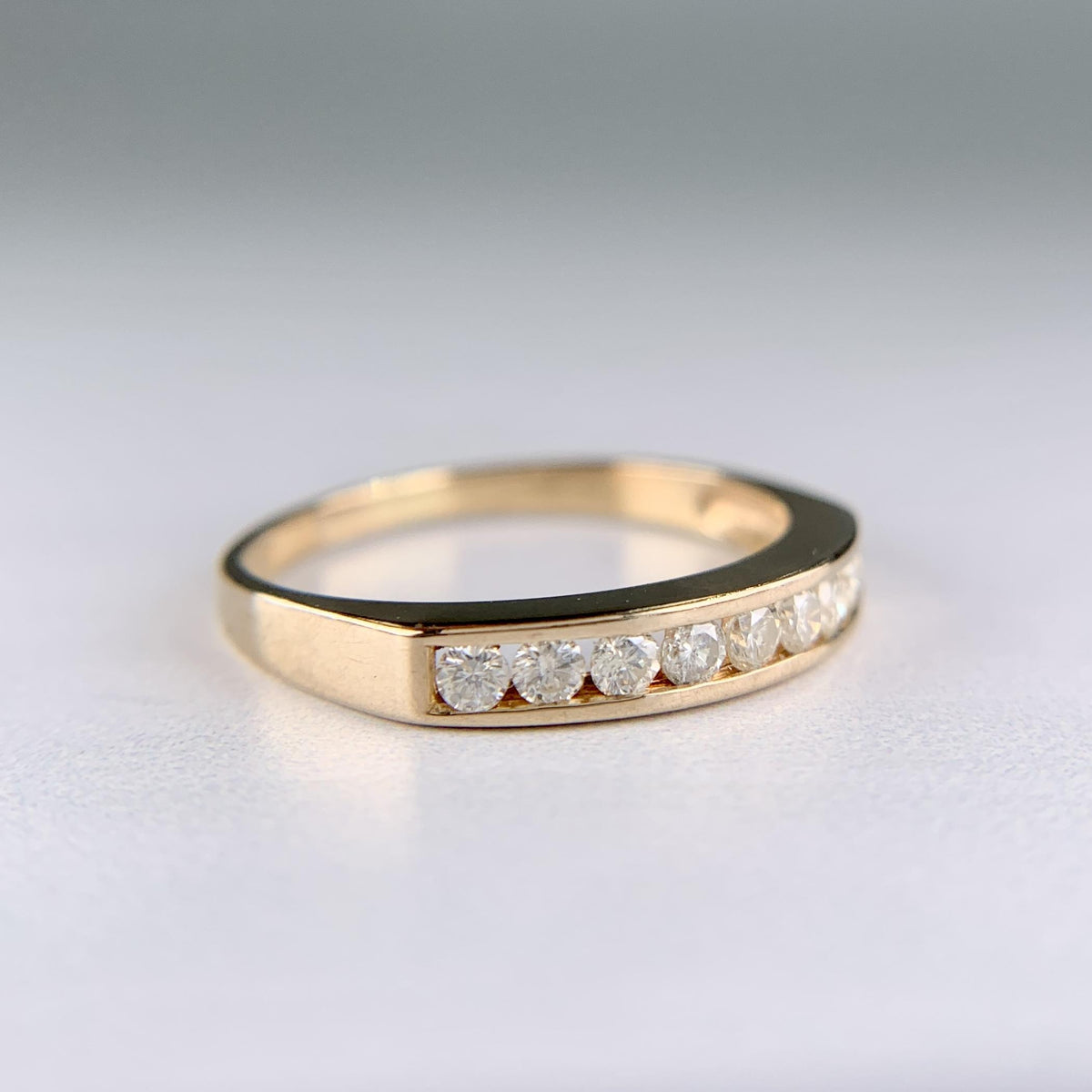 Channel Set Diamond Band Ring 14k Yellow Gold