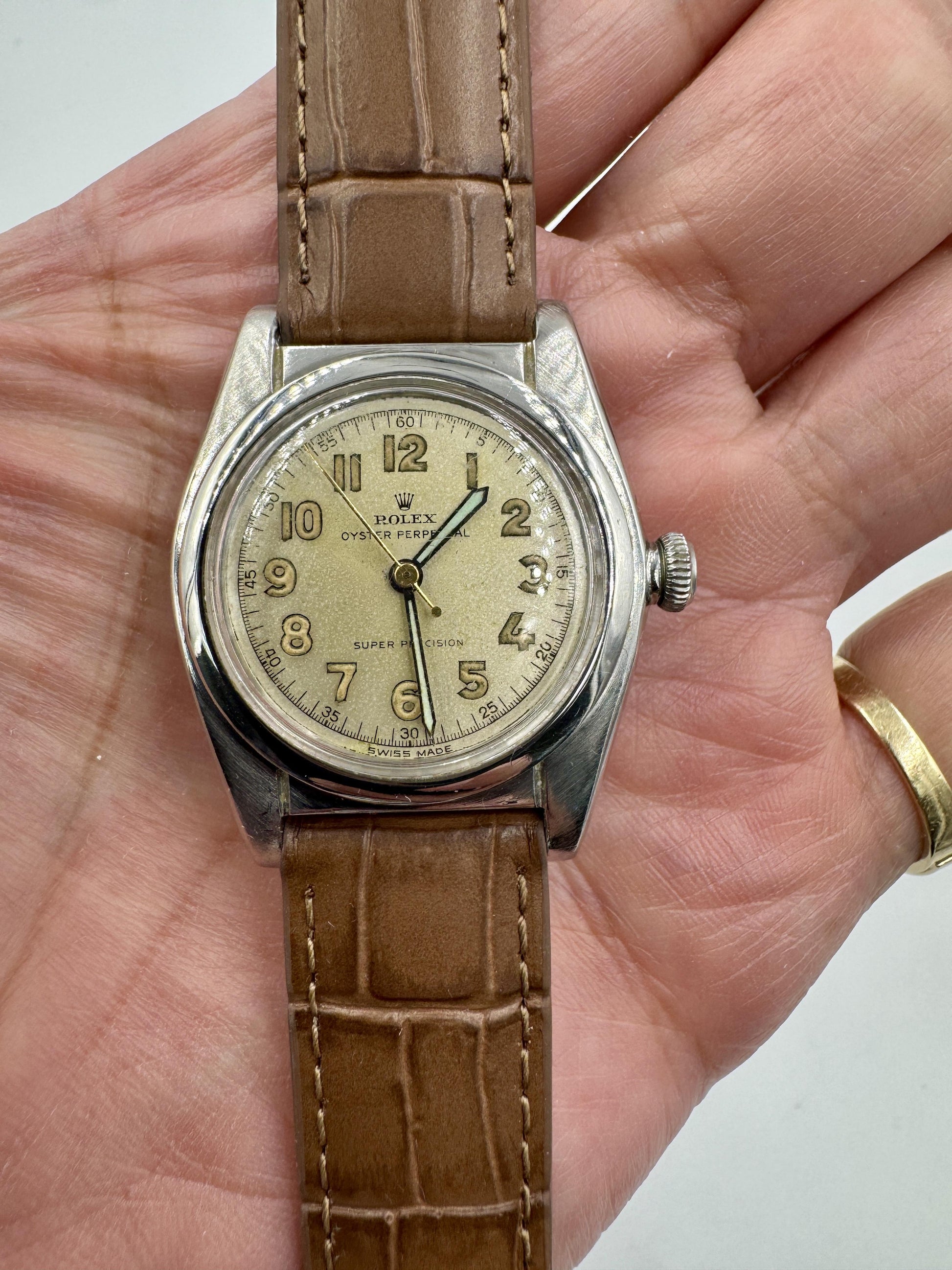 Rolex Ref: 2940 Oyster Perpetual Bubbleback Stainless Steel Circa 1940's RARE