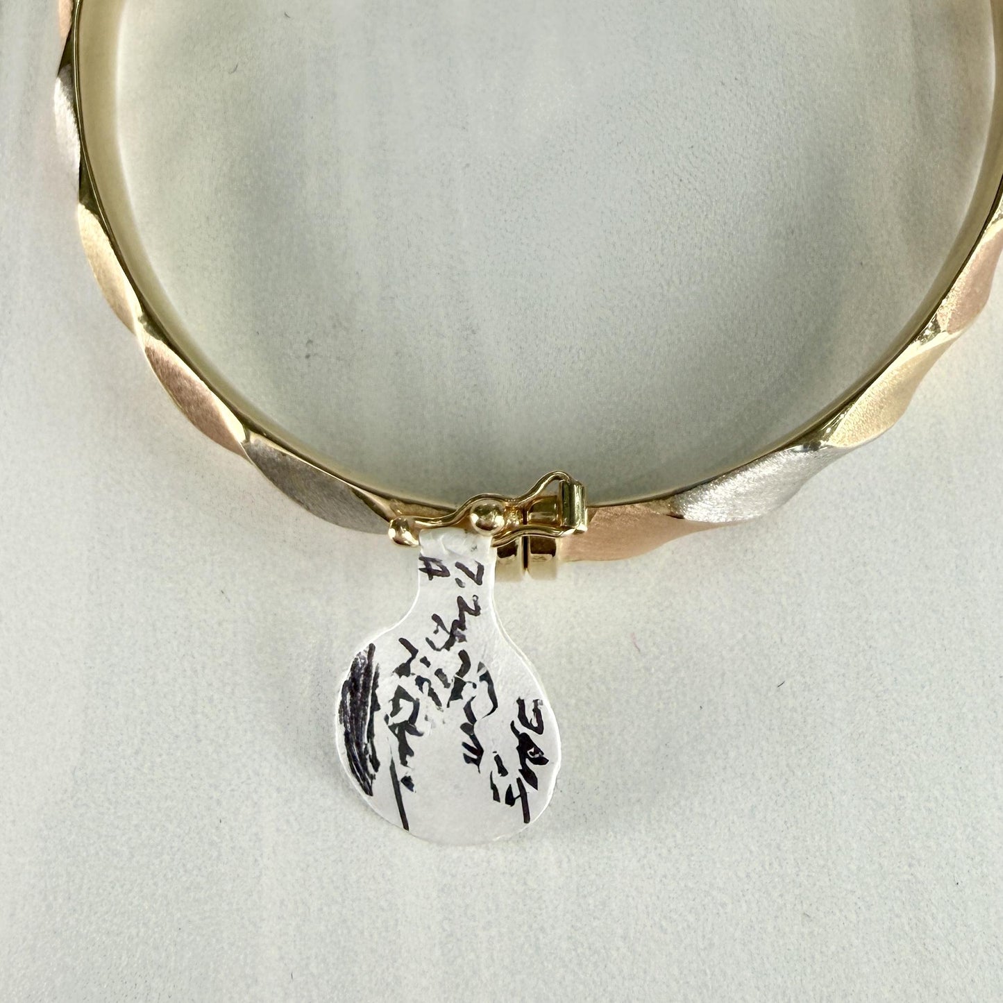 Tri-Color Gold Bangle Bracelet 14k Gold