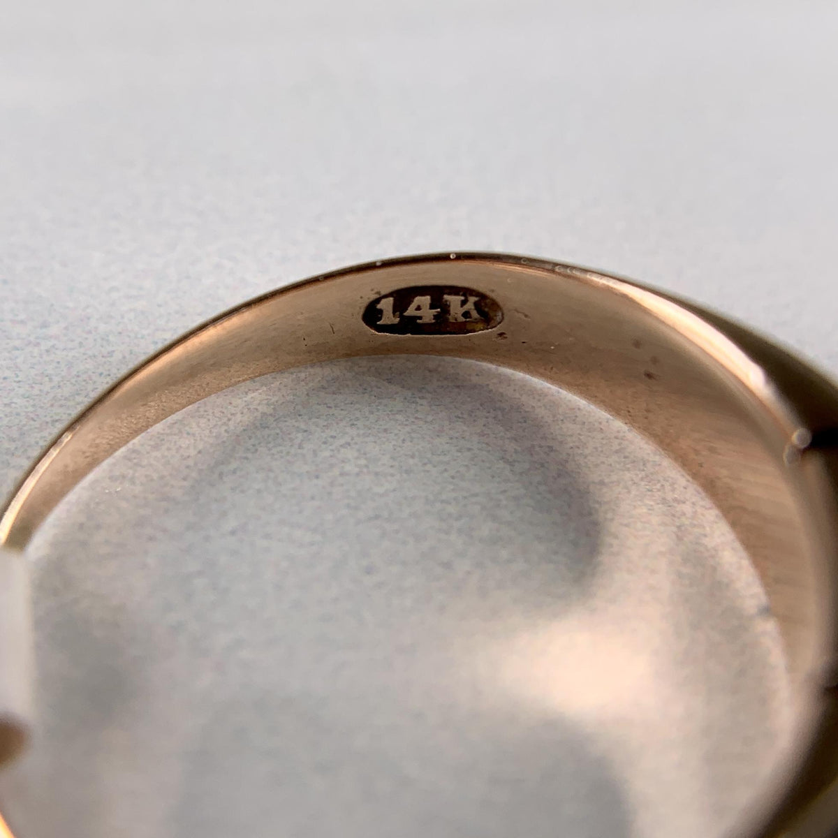 Antique 1890's Victorian Rose Cut Diamond Signet Ring 14k