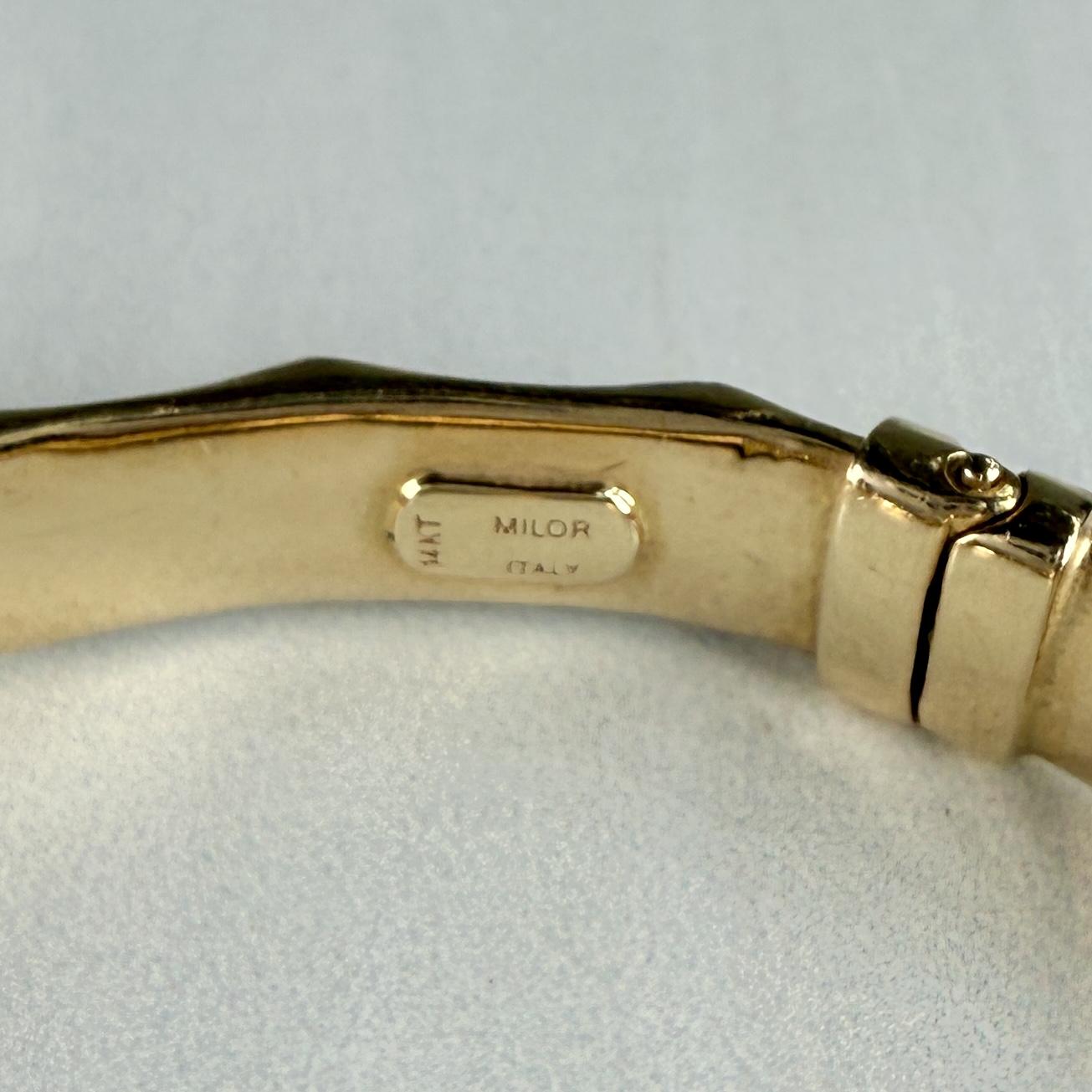 Tri-Color Gold Bangle Bracelet 14k Gold