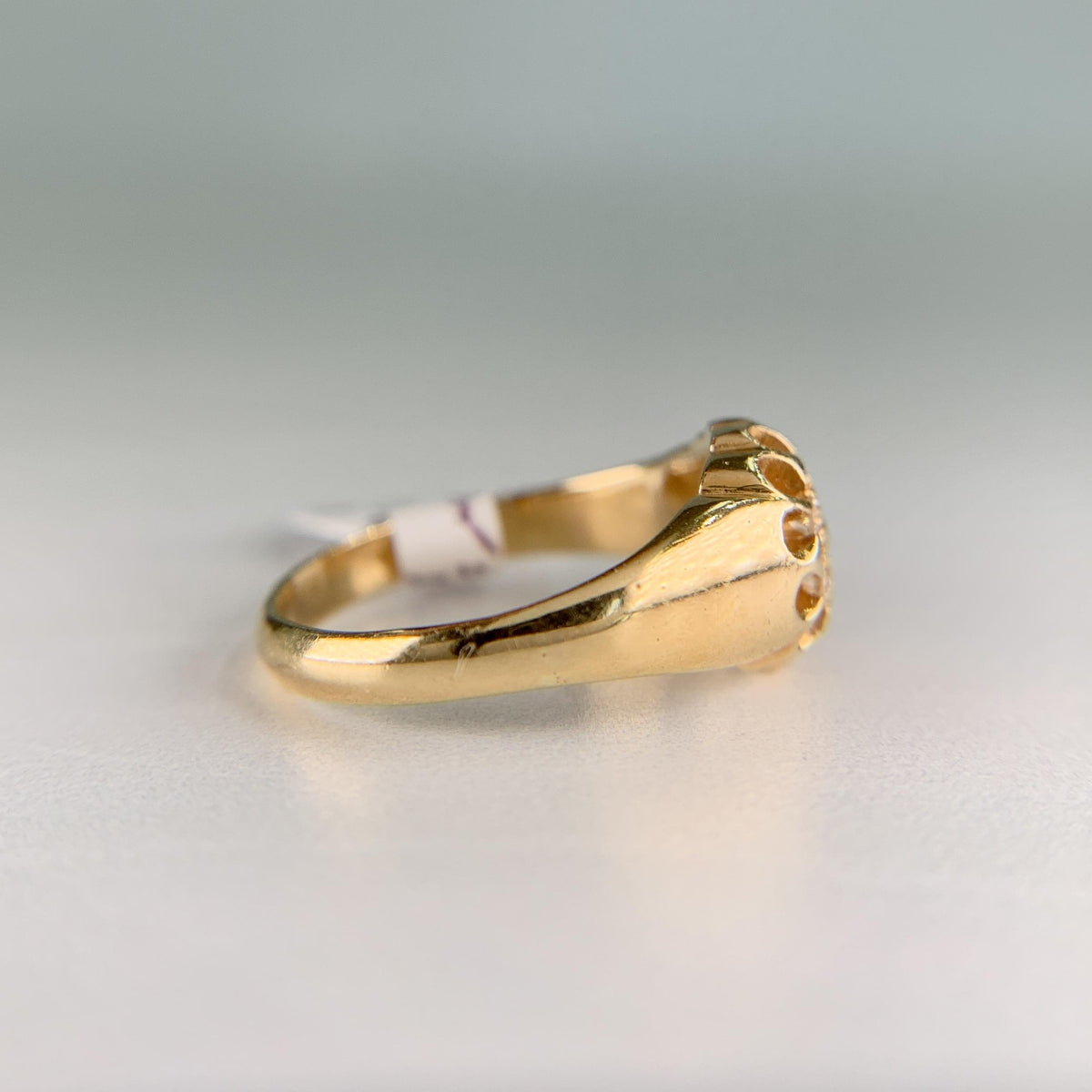 Antique 1919 Old Mine Cut Diamond Belcher Cluster Ring 18k Yellow Gold