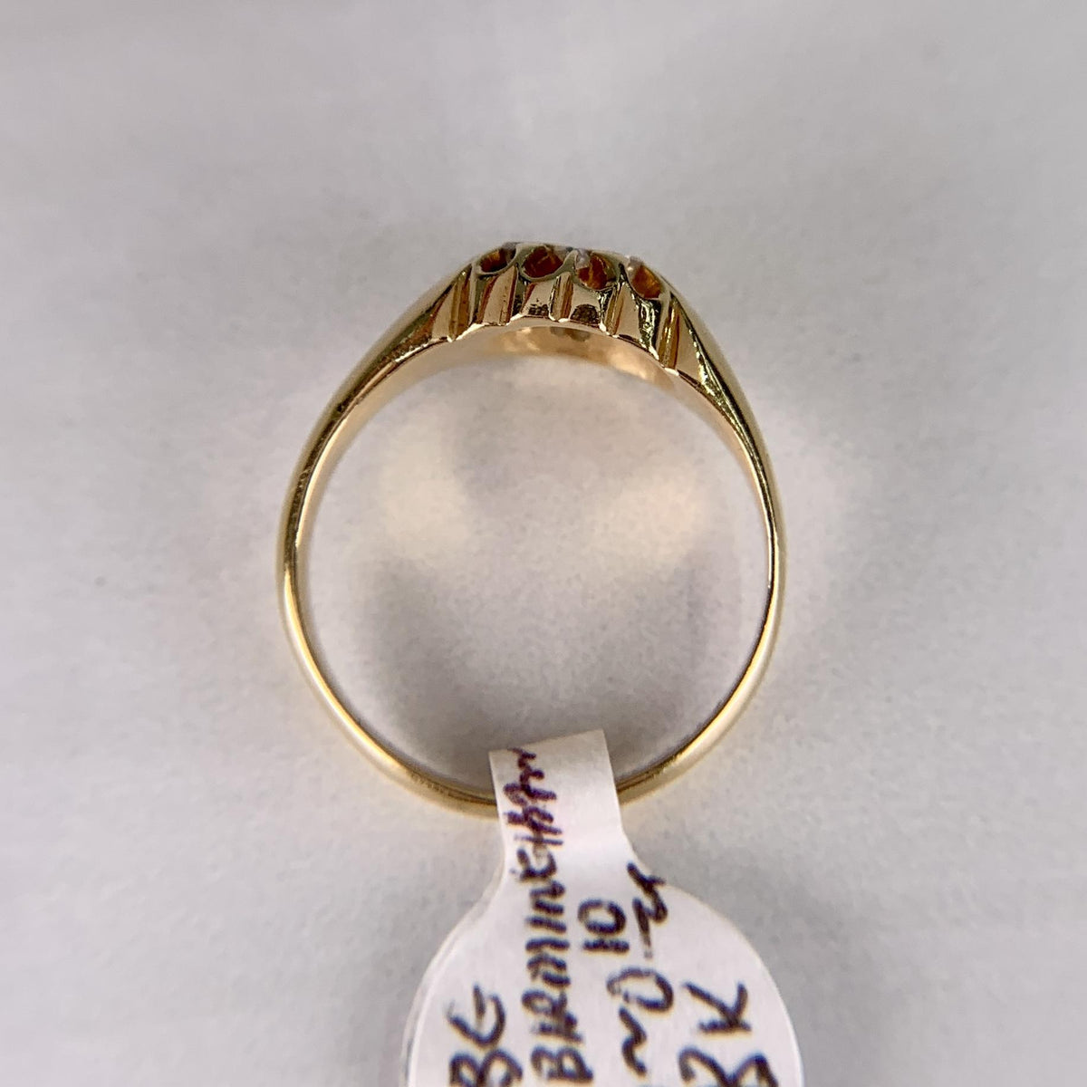 Antique 1919 Old Mine Cut Diamond Belcher Cluster Ring 18k Yellow Gold