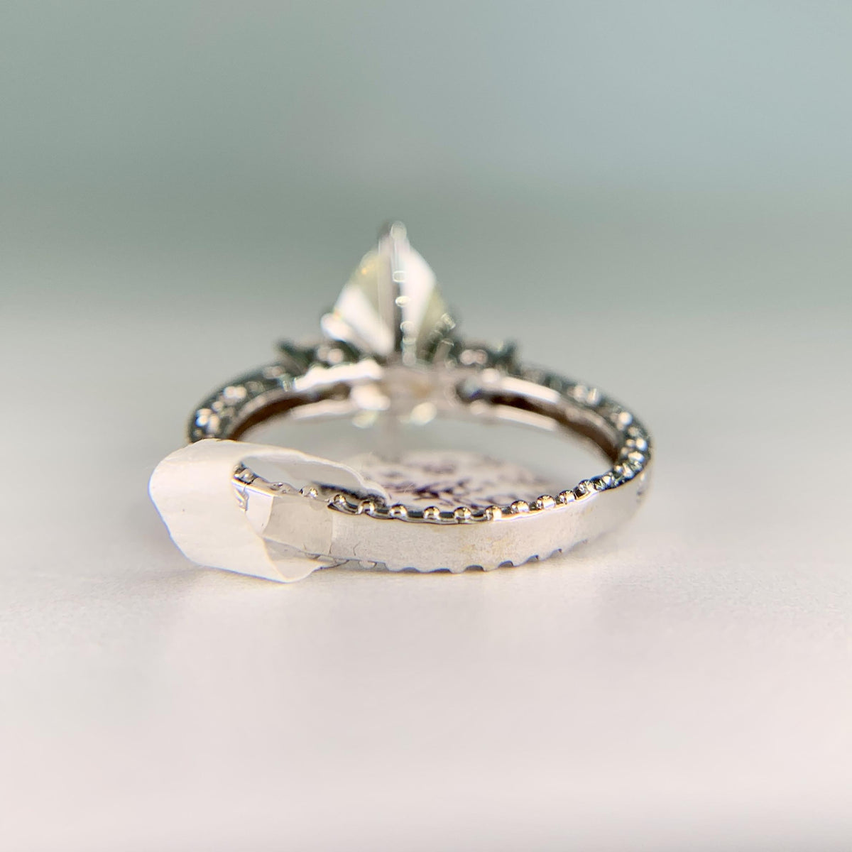 GIA 2.2 Carat Pear Diamond Solitaire Engagement Ring 18k White Gold
