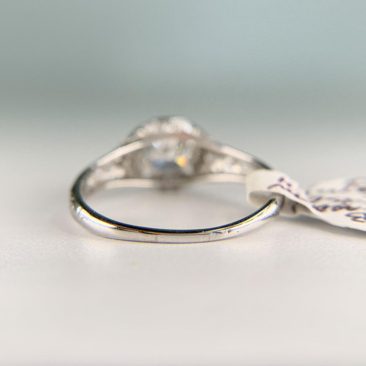 Antique 1910 Edwardian Old European Diamond Engagement Ring Platinum
