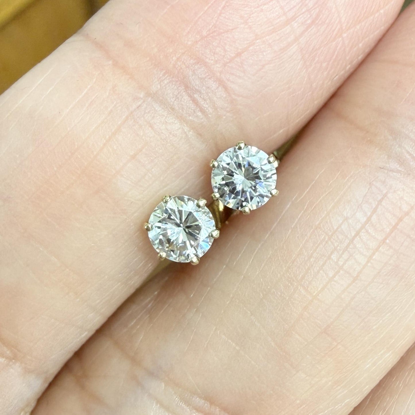 .55ctw Diamond Stud Earrings 14k Yellow Gold