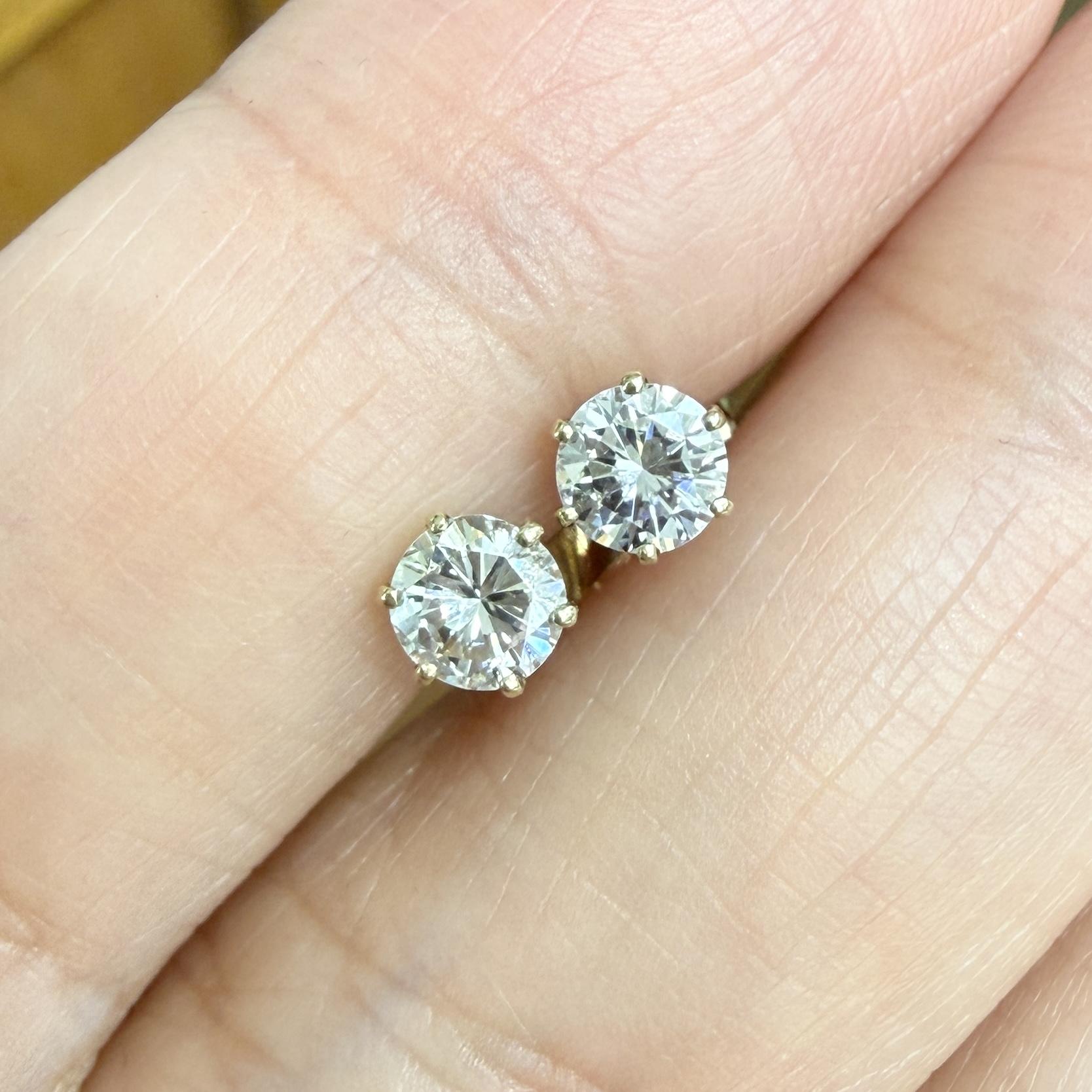 .55ctw Diamond Stud Earrings 14k Yellow Gold