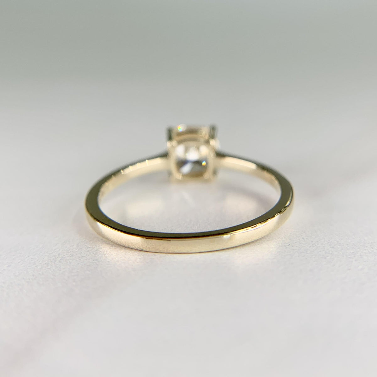 GIA 1.01 Carat Cushion Cut Engagement Ring 14k Yellow Gold