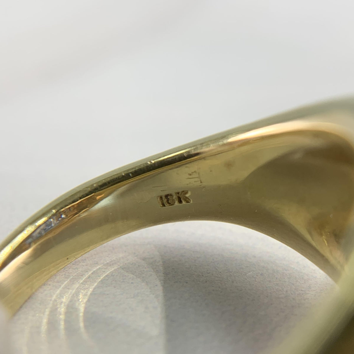 Vintage Hammerman Brothers Cabochon Sapphire Diamond Yellow Gold Ring 18K