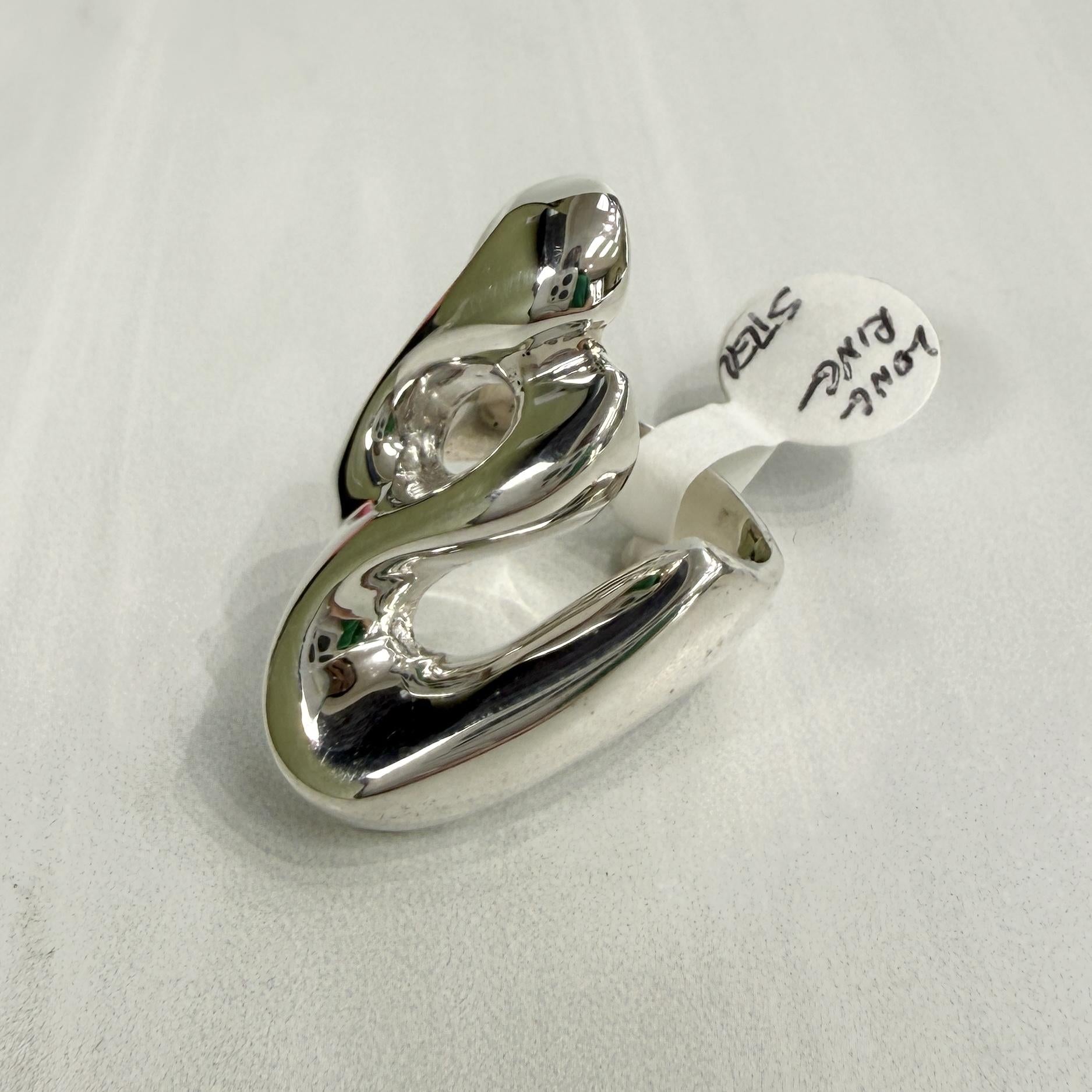 Sterling Silver Swirl Abstract Silver Ring