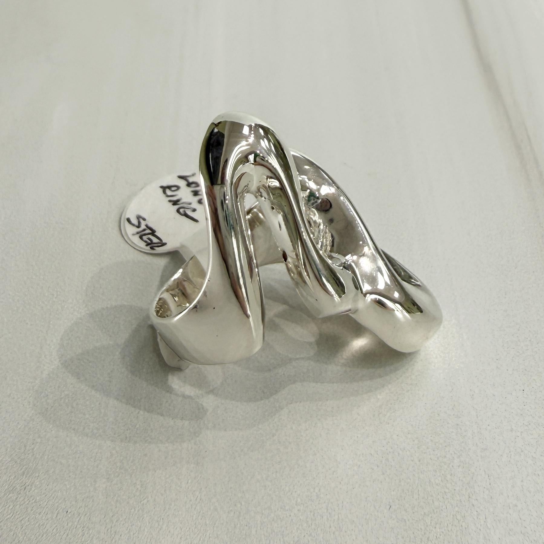 Sterling Silver Swirl Abstract Silver Ring