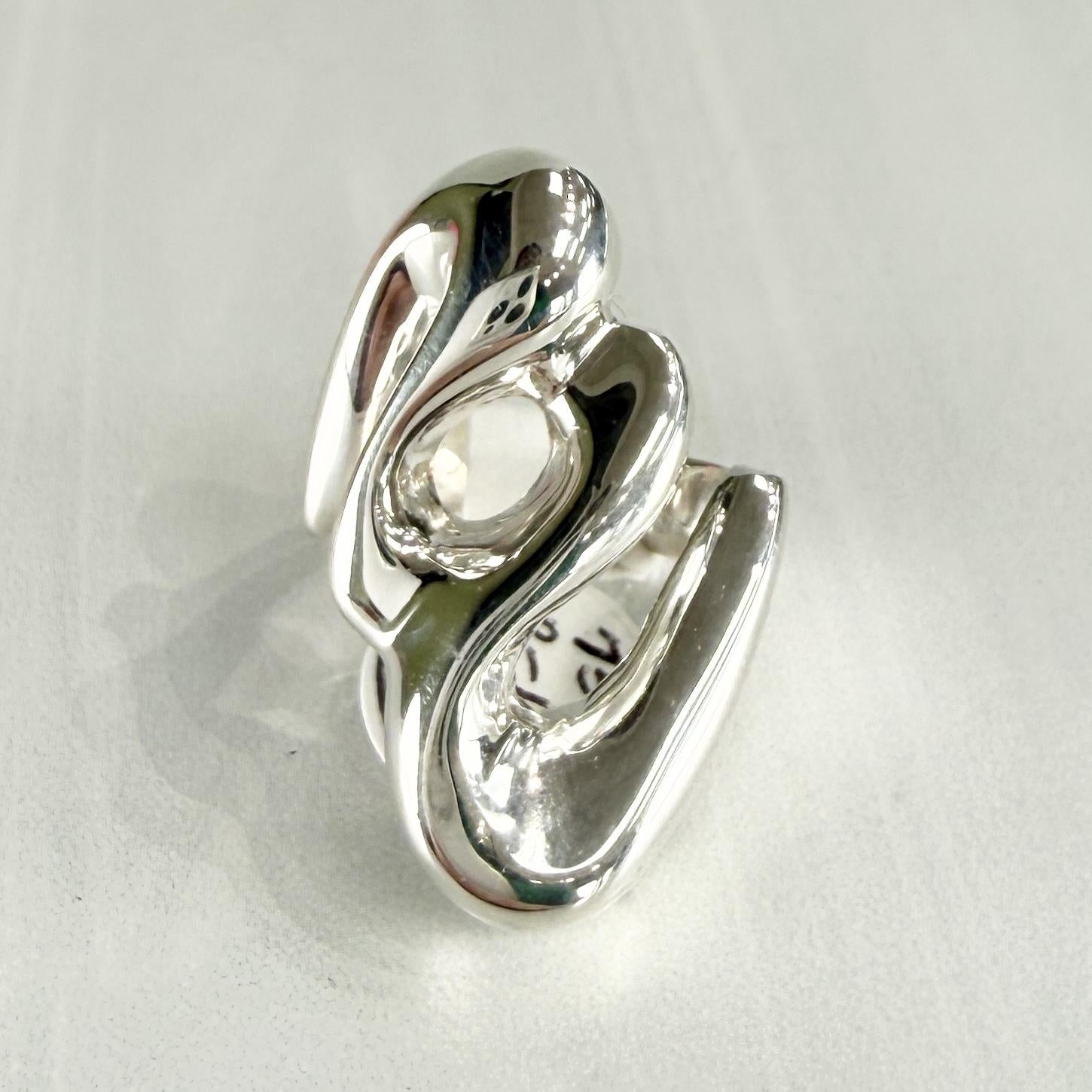 Sterling Silver Swirl Abstract Silver Ring