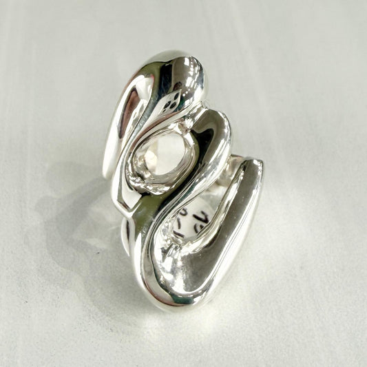 Sterling Silver Swirl Abstract Silver Ring