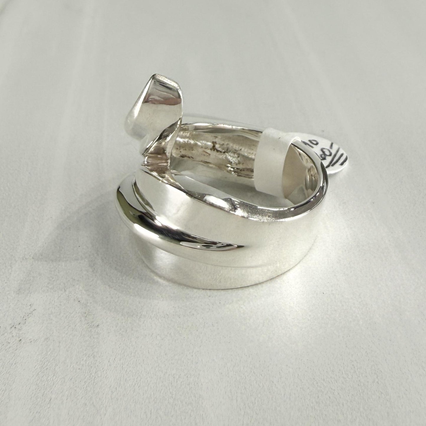 Sterling Silver Wide Swirl Bypass Ring