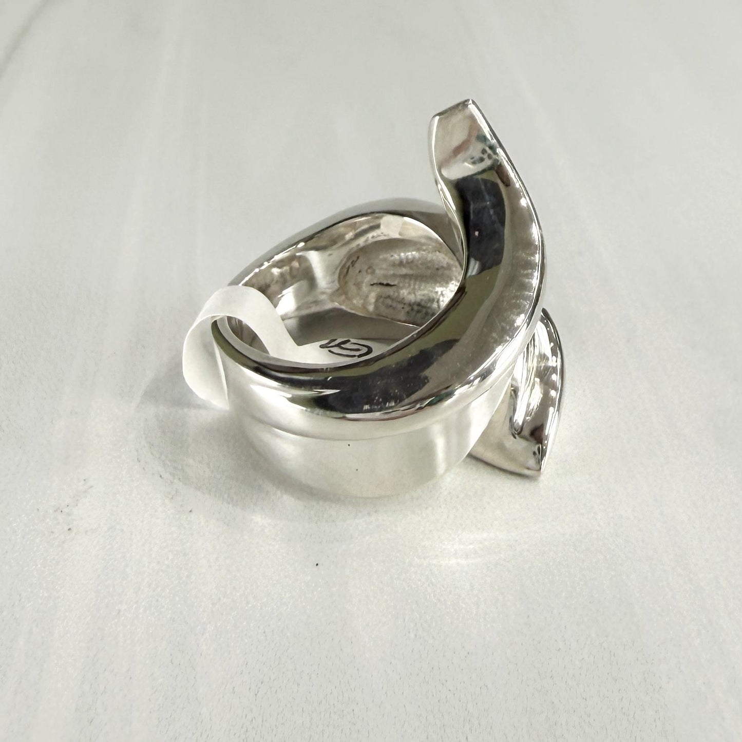 Sterling Silver Wide Swirl Bypass Ring
