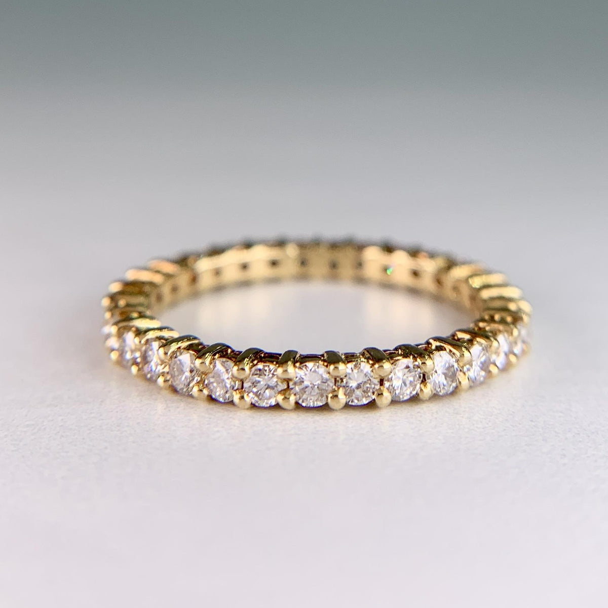 Estate Diamond Eternity Band 18k Yellow Gold