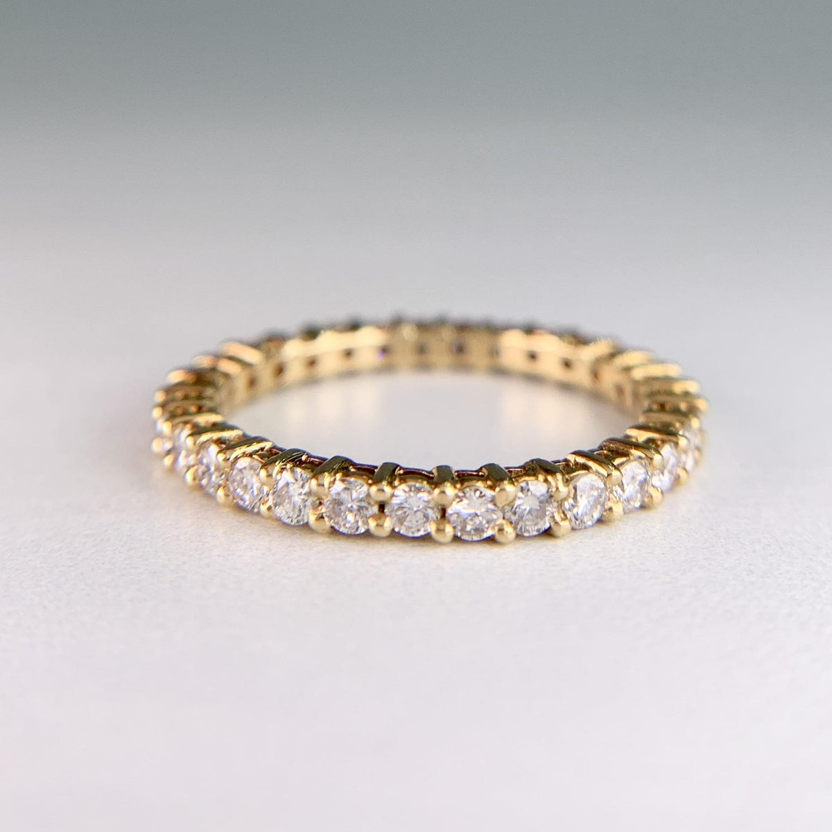 Estate Diamond Eternity Band 18k Yellow Gold