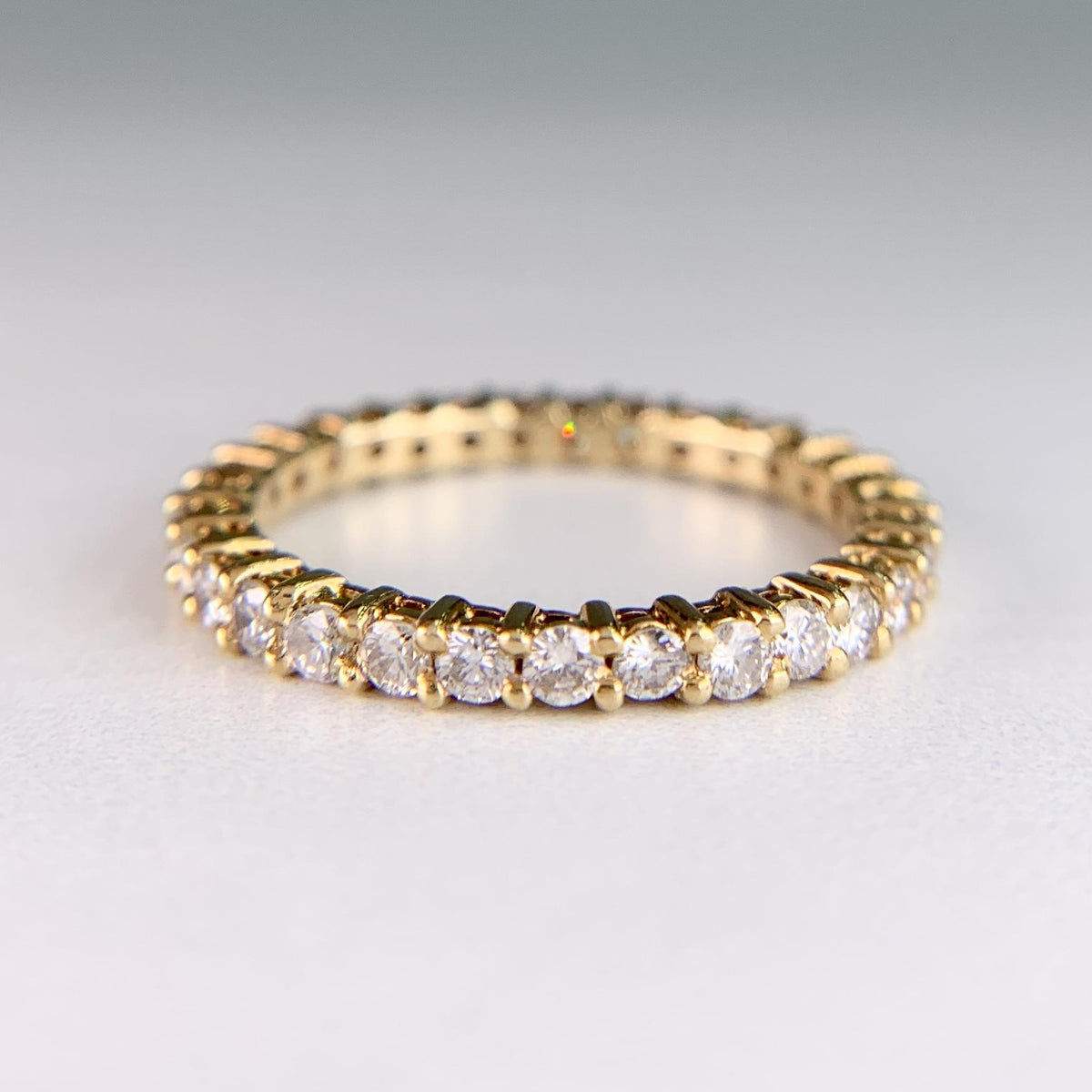 Estate Diamond Eternity Band 18k Yellow Gold