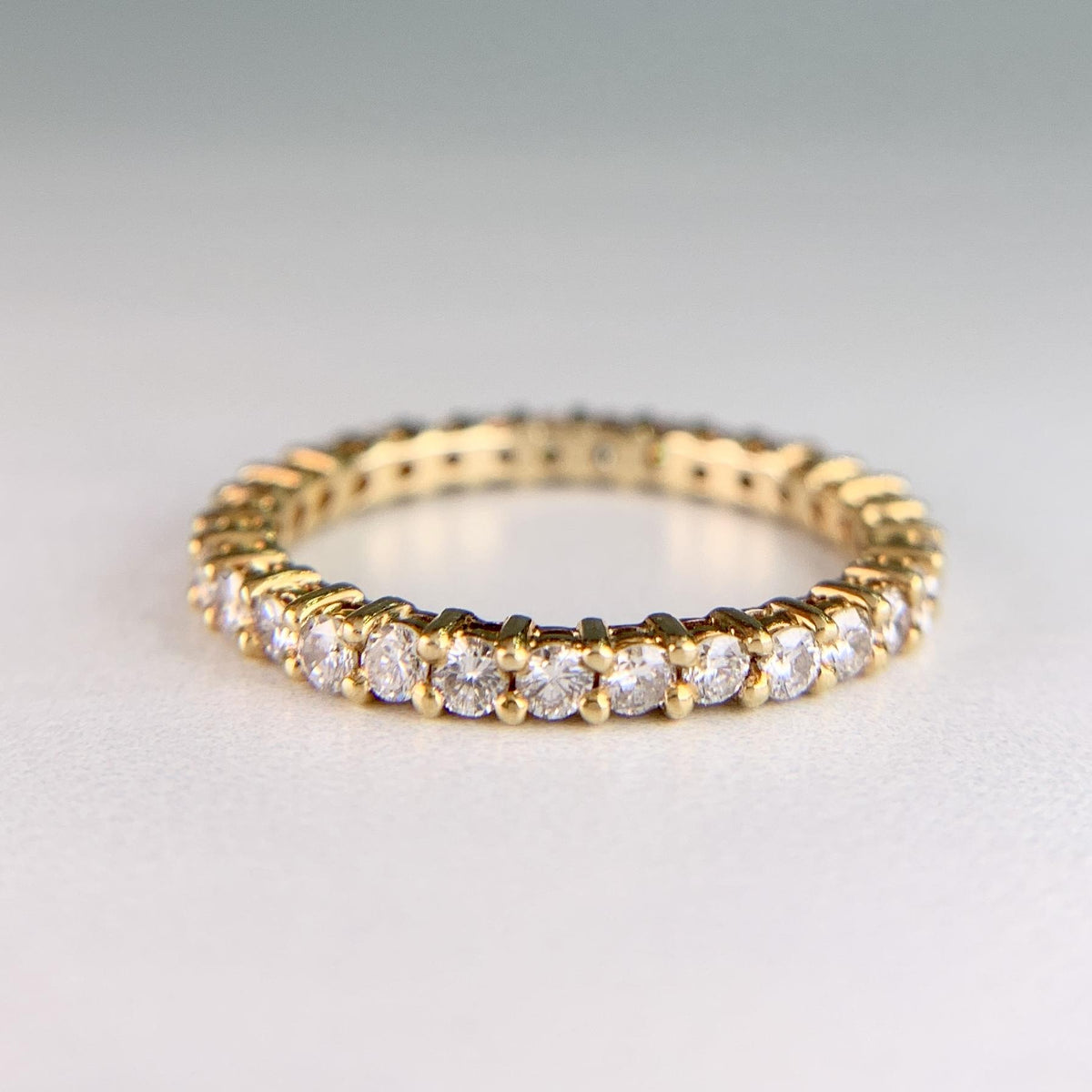 Estate Diamond Eternity Band 18k Yellow Gold