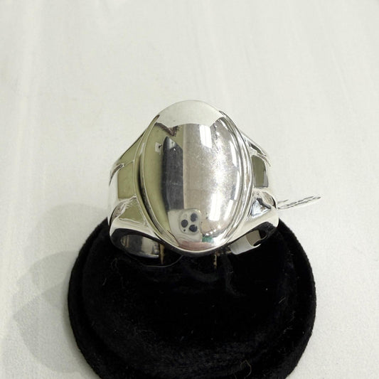 Sterling Silver Oval Signet Statement Ring