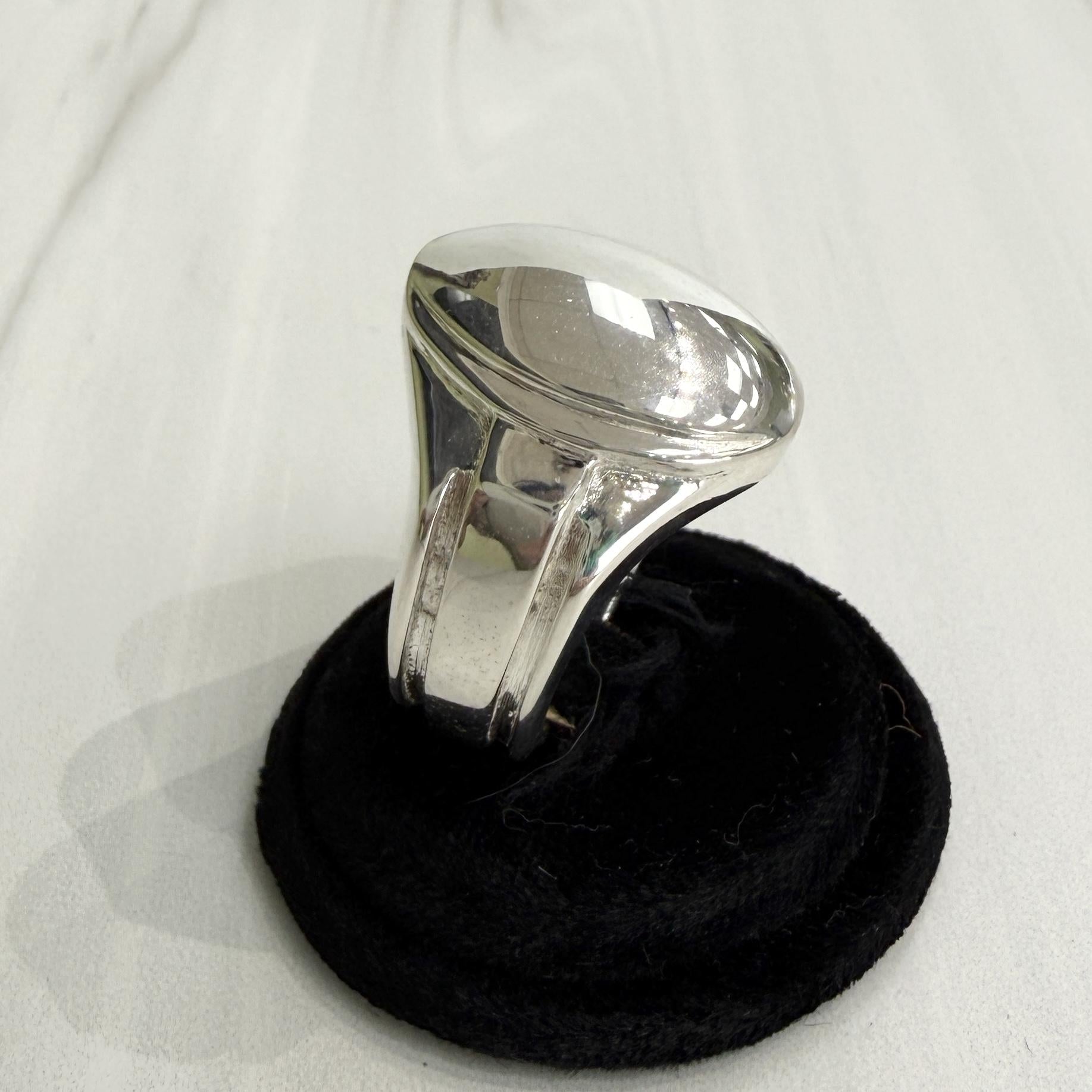 Sterling Silver Oval Signet Statement Ring