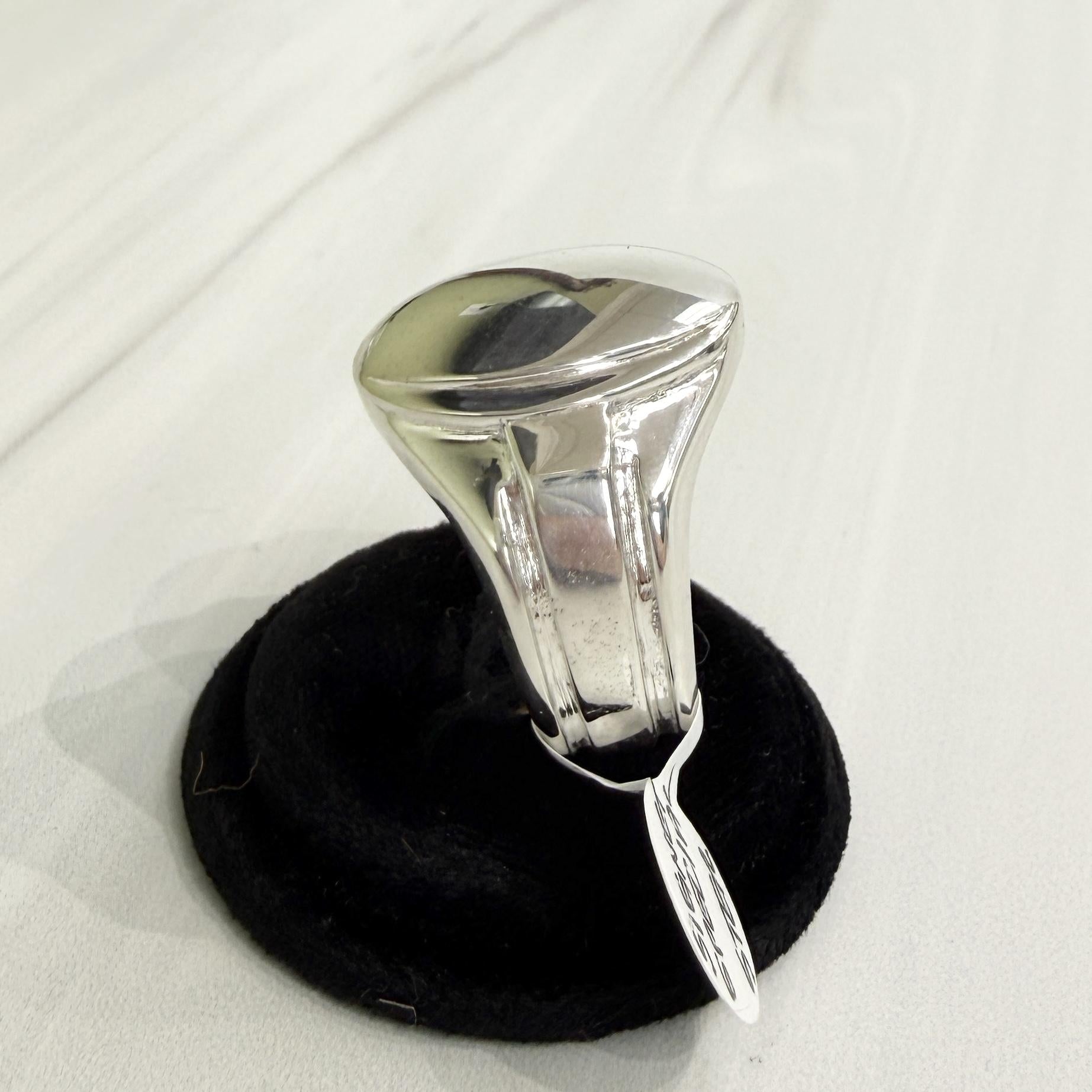 Sterling Silver Oval Signet Statement Ring