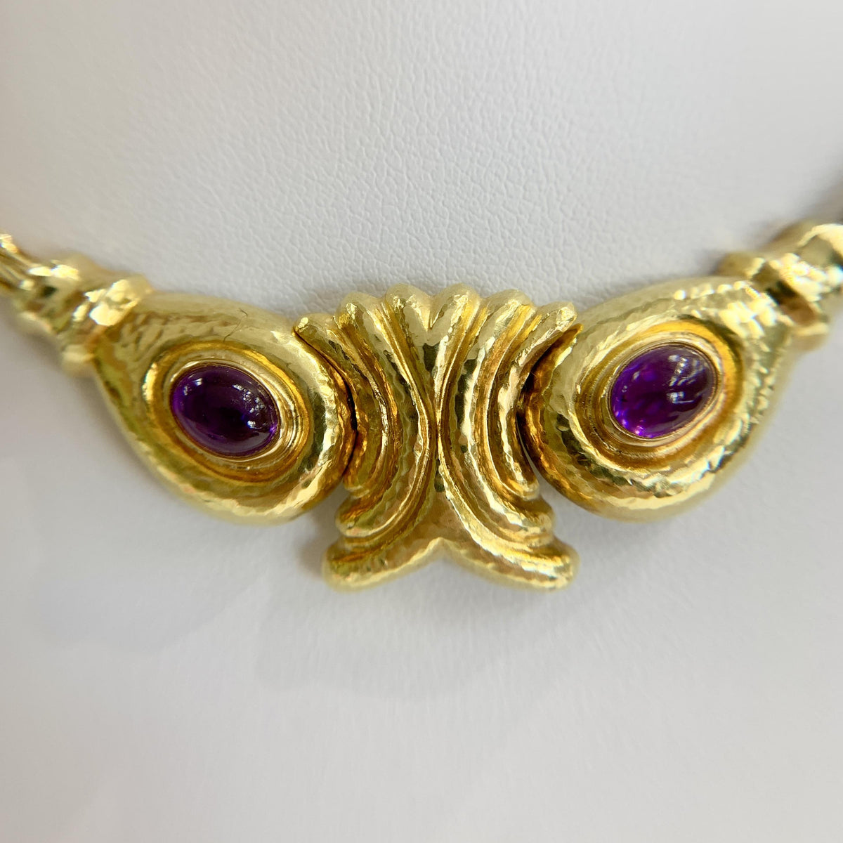 Vintage LALAoUNIS Byzantine Revival Amethyst Necklace 18k Yellow Gold