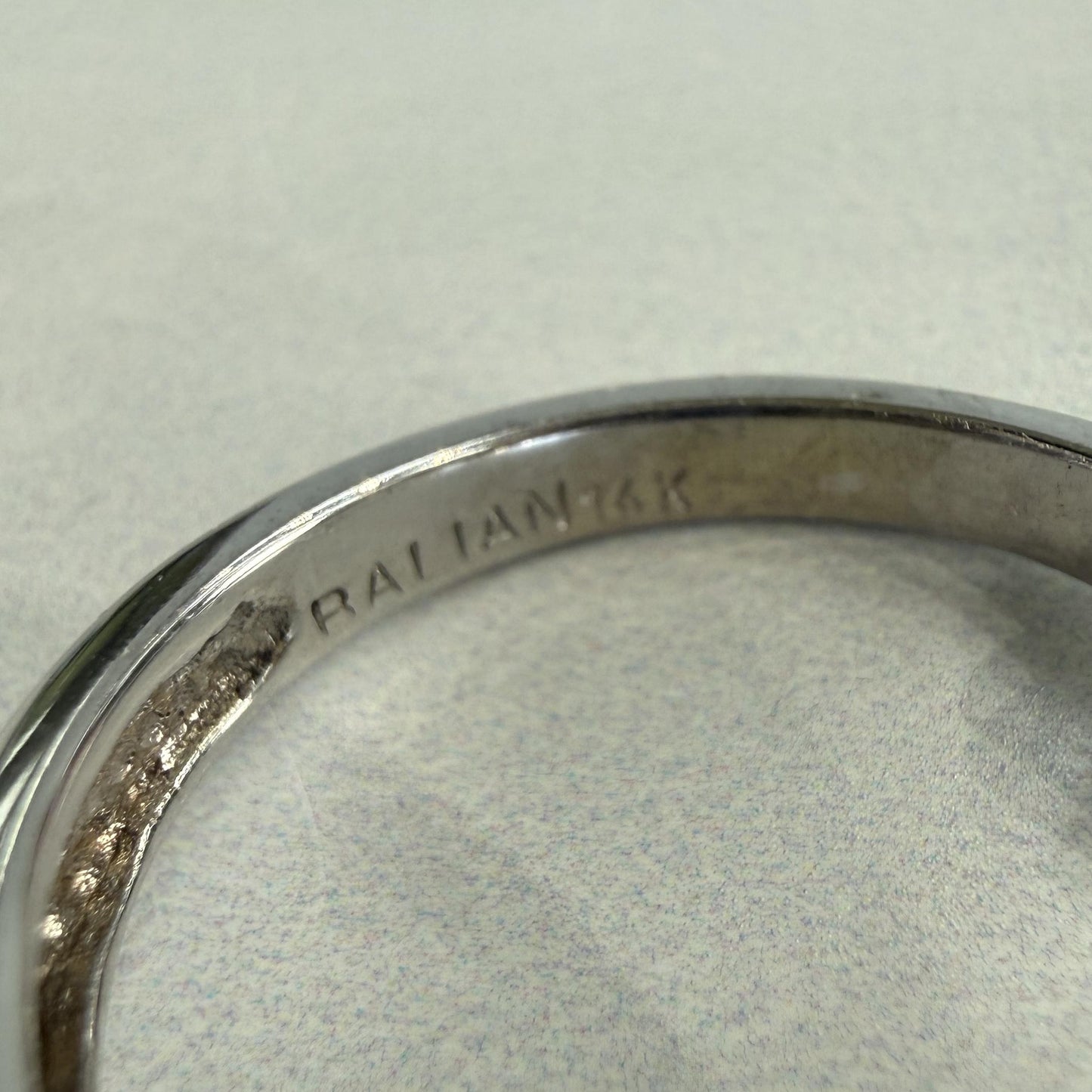 Sapphire and Diamond Split Shank Ring 14k White Gold
