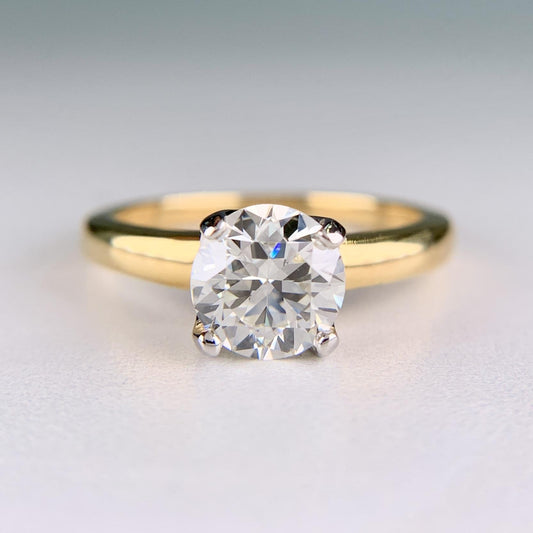 1940's Vintage GIA Transitional Cut Diamond Engagement Ring 18k/Platinum
