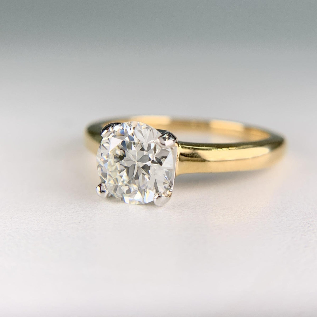 1940's Vintage GIA Transitional Cut Diamond Engagement Ring 18k/Platinum