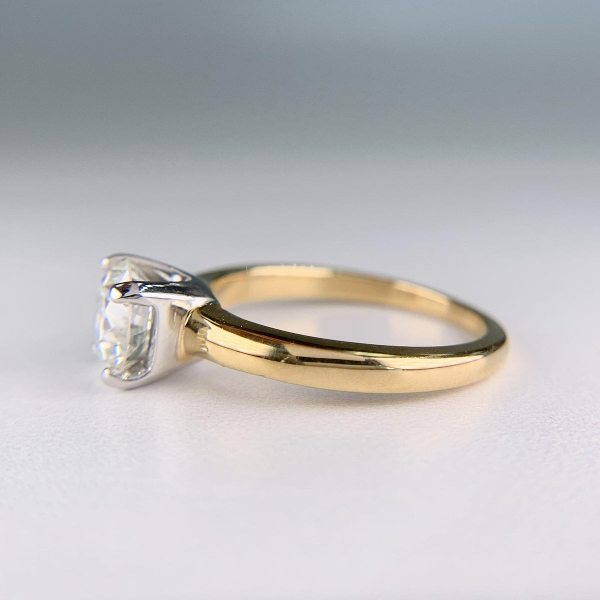 1940's Vintage GIA Transitional Cut Diamond Engagement Ring 18k/Platinum